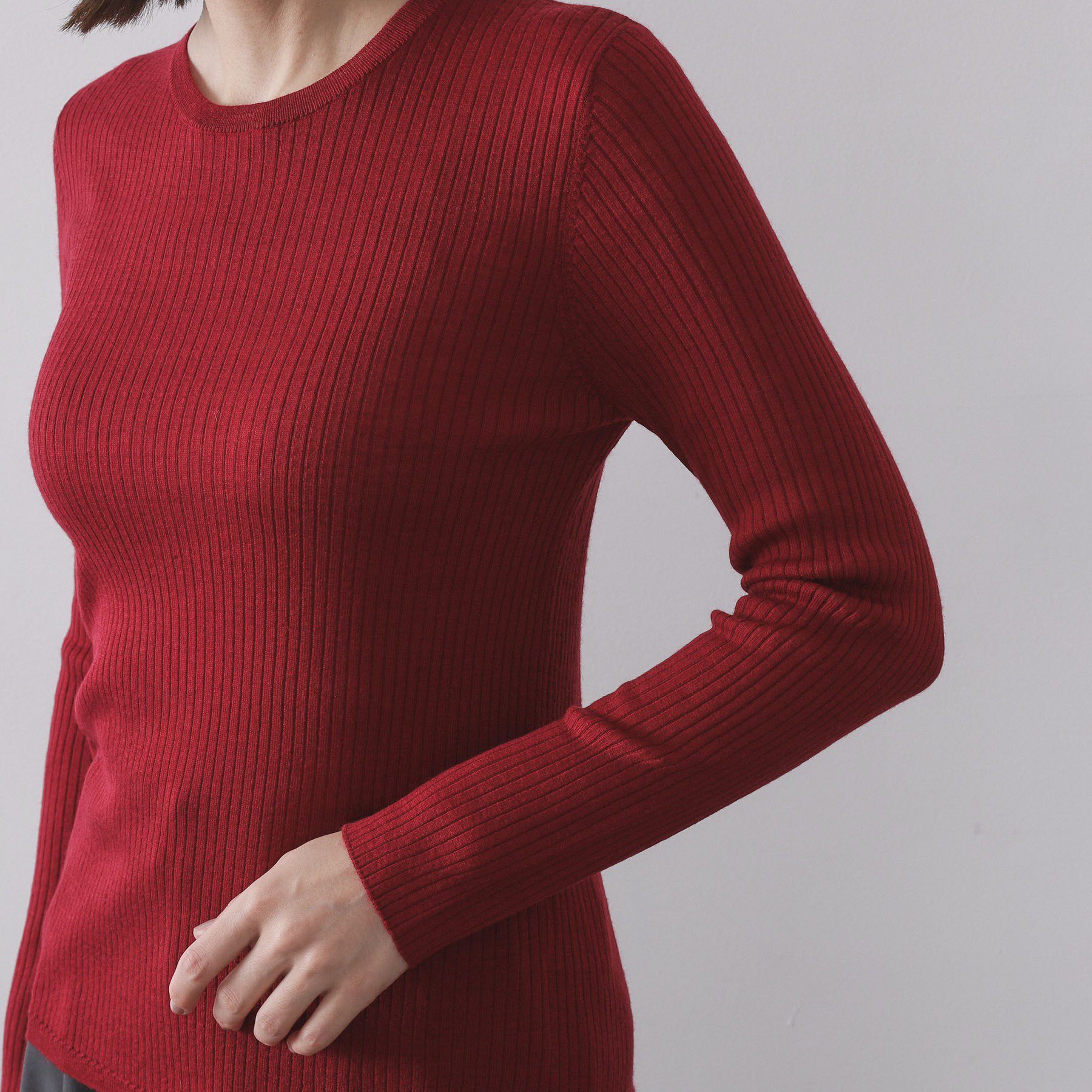 OPAQUE.CLIP「シアーリブニット【洗濯機OK】」|ニット・セーター|