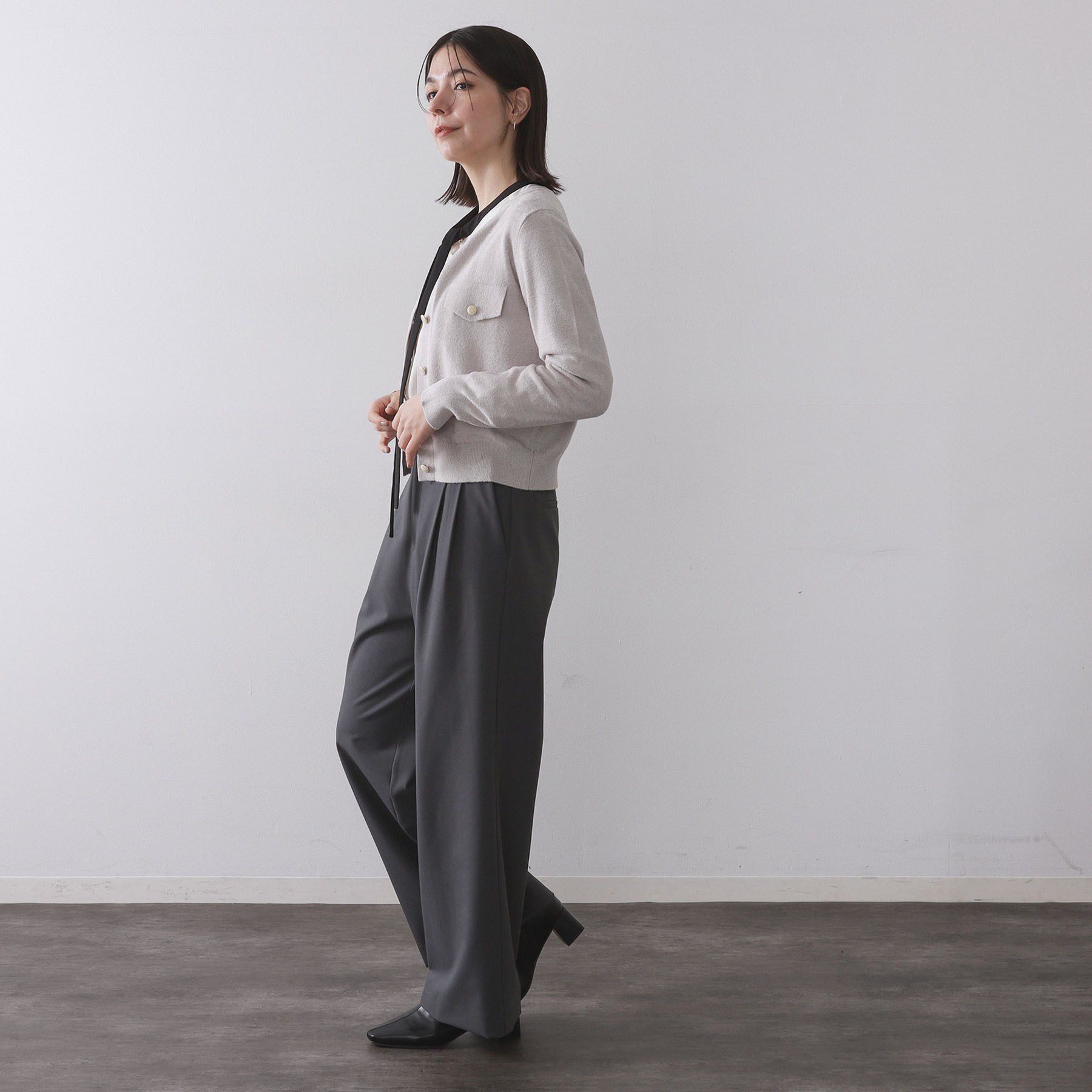 OPAQUE.CLIP「モールニットクルーカーディガン【洗濯機OK】」|カーディガン|