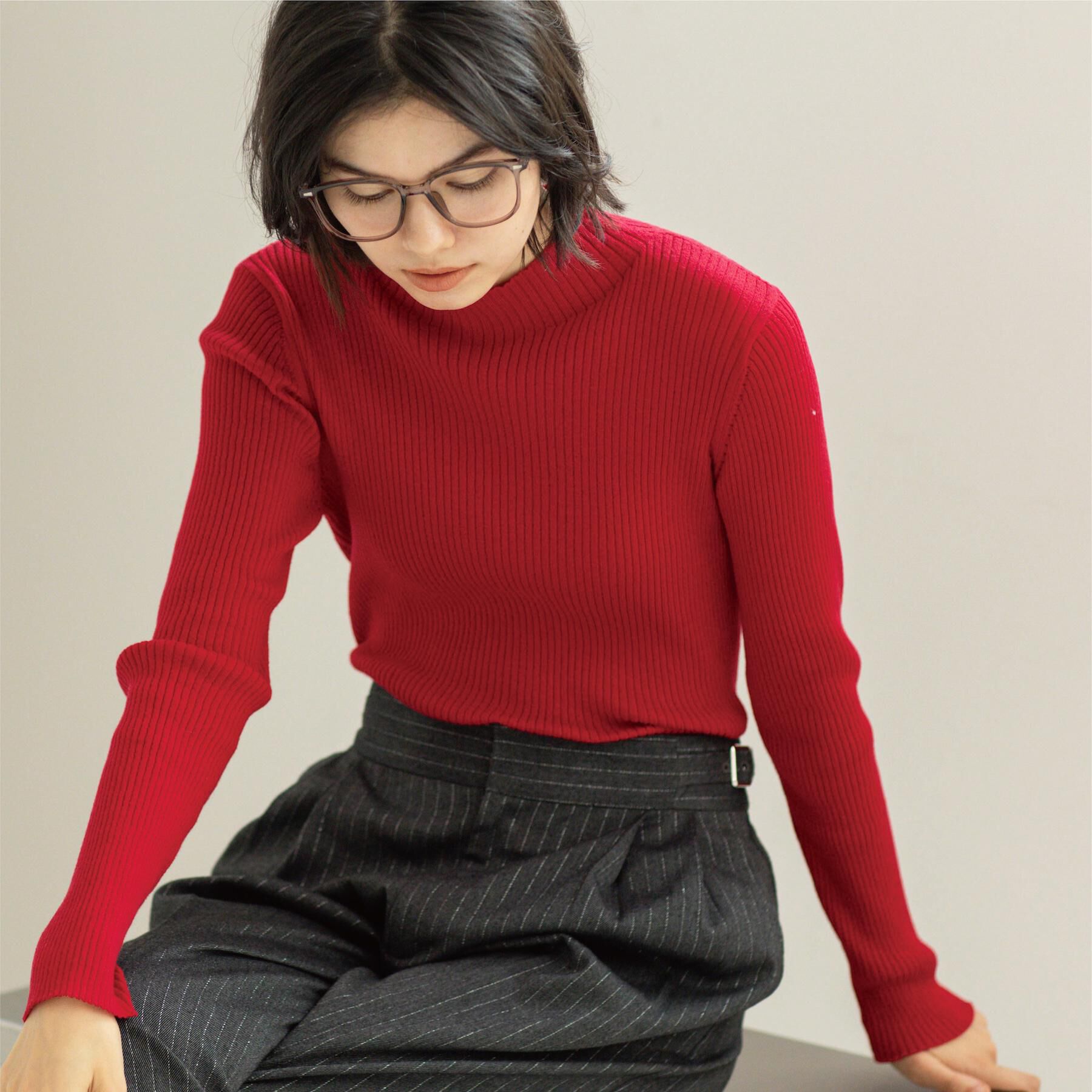 OPAQUE.CLIP「ハイネックリブニット【洗濯機OK】」|ニット・セーター|