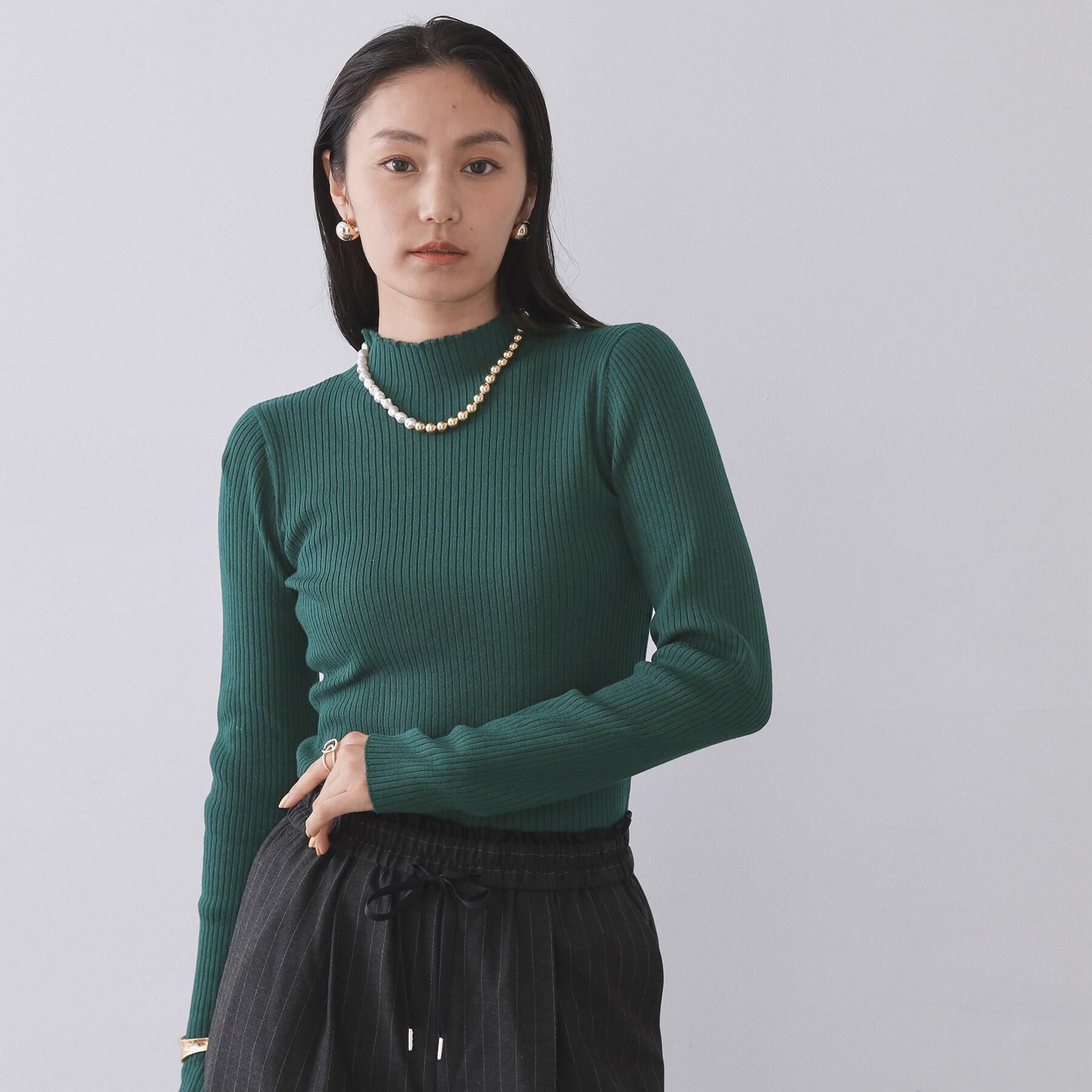 OPAQUE.CLIP「ハイネックリブニット【洗濯機OK】」|ニット・セーター|