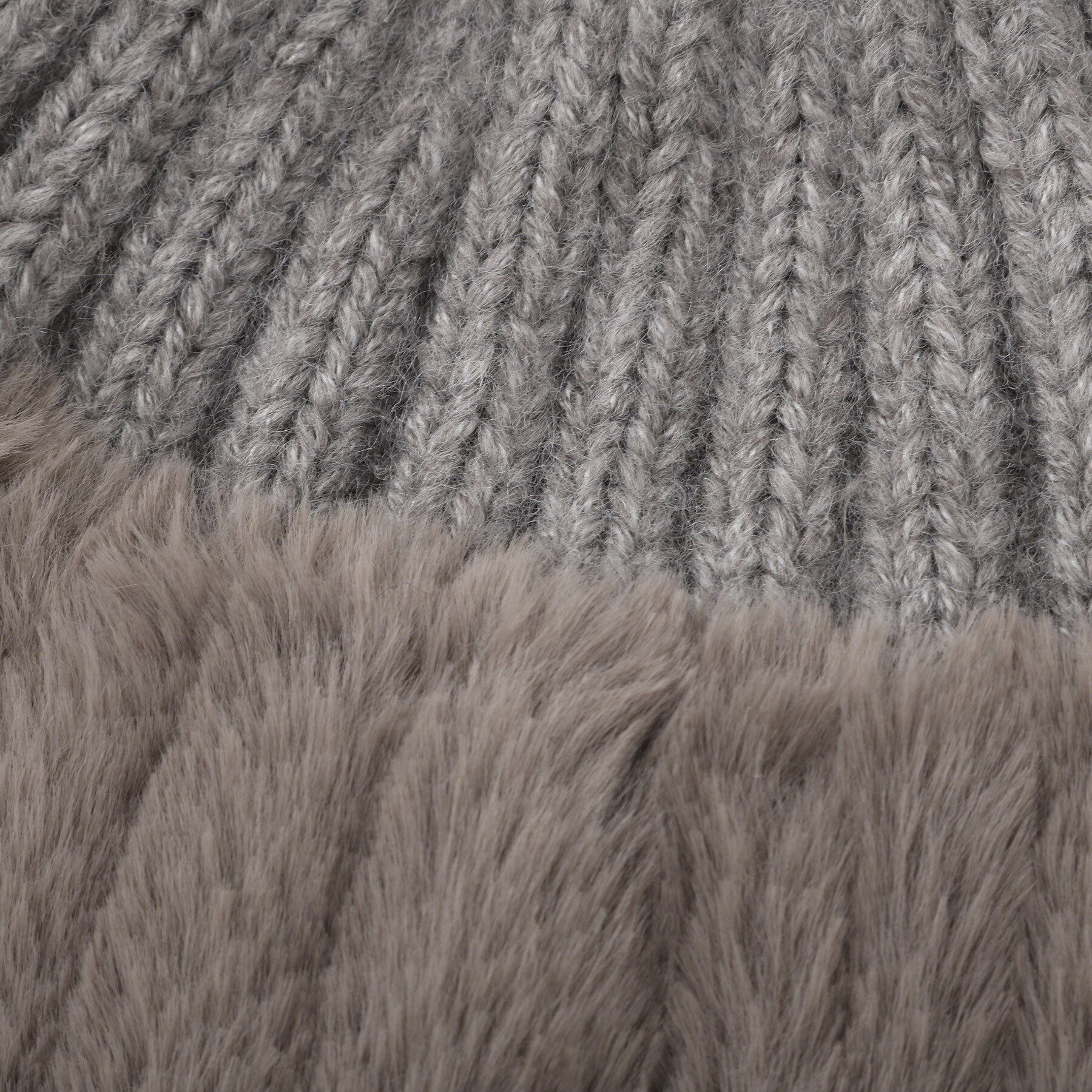 OPAQUE.CLIP「フェイクファー付きニットワッチ」|ニット帽|