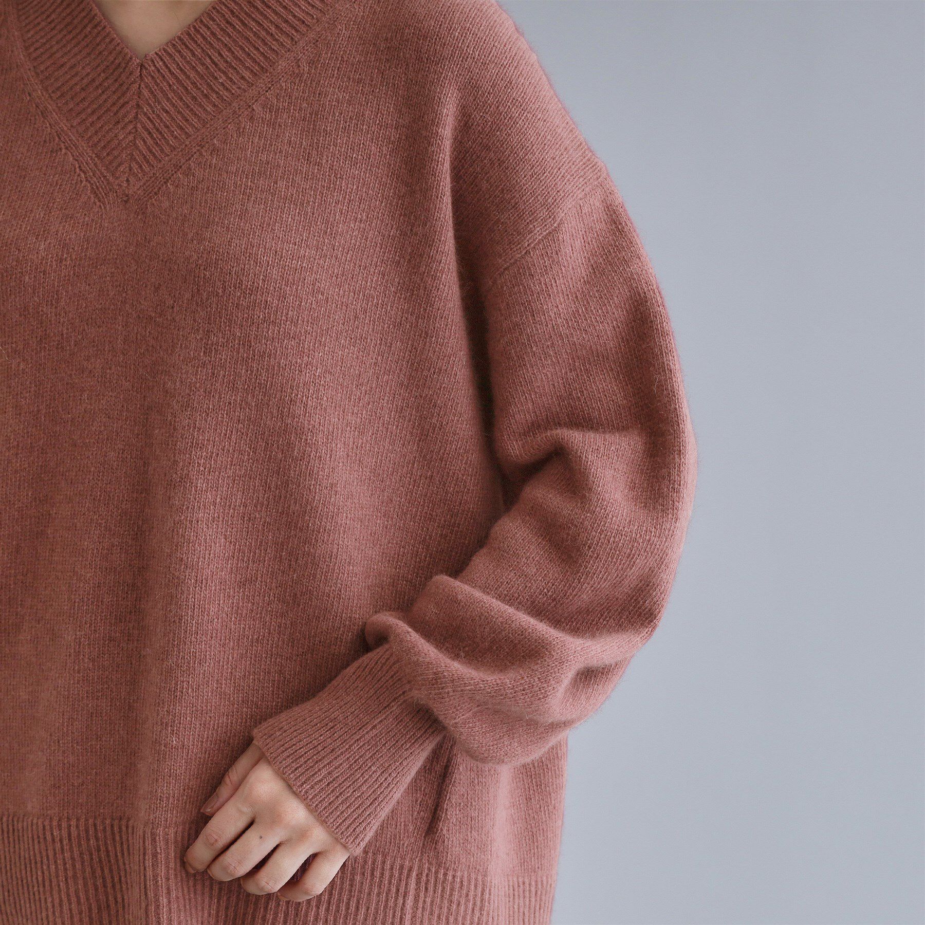 OPAQUE.CLIP「【es】フラッフィーウールVネックニット【洗濯機OK】」|ニット・セーター|