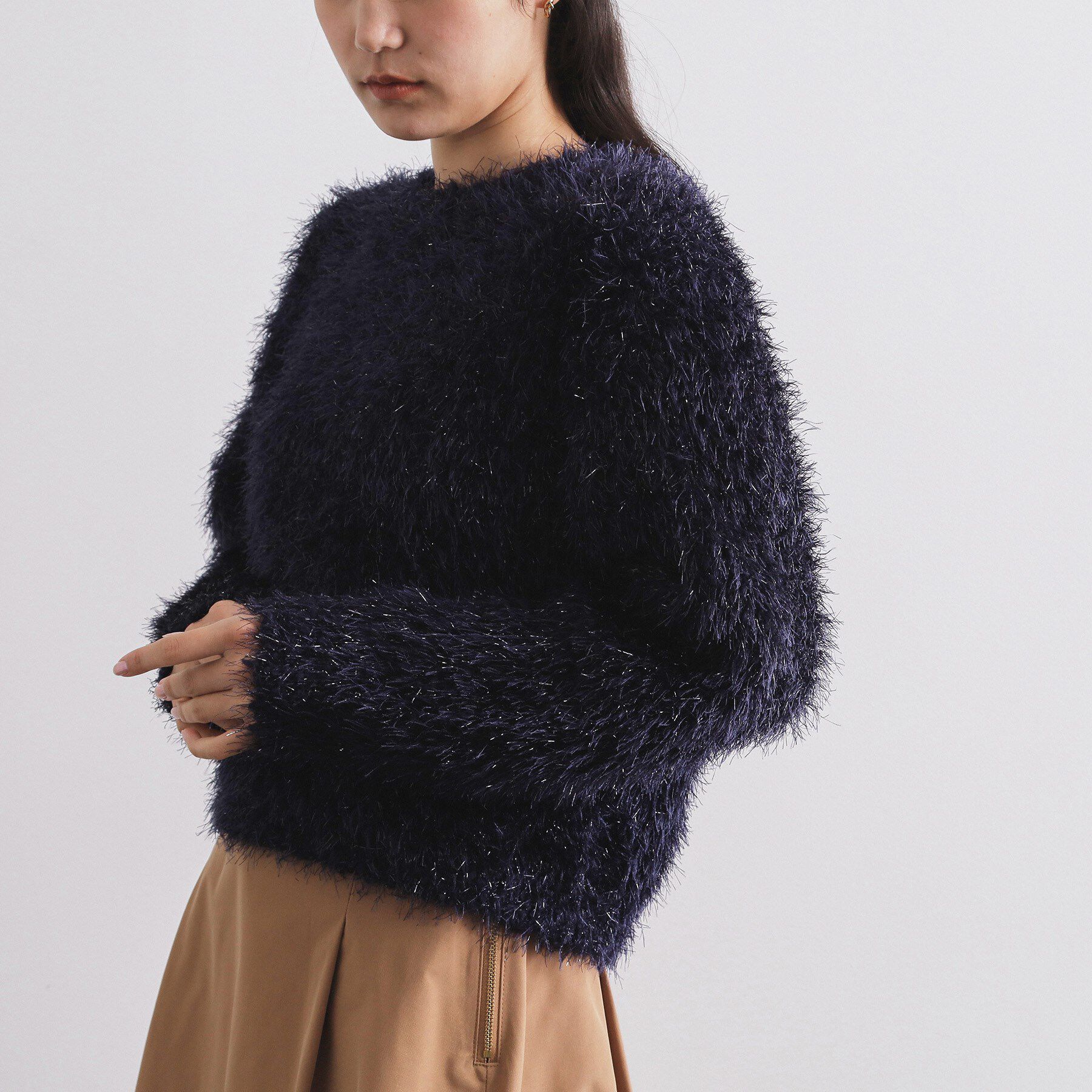 OPAQUE.CLIP「シャギーラメニット【洗濯機OK】」|ニット・セーター|