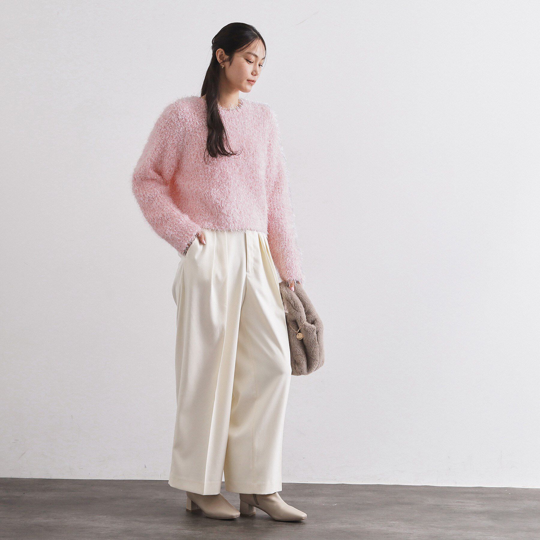 OPAQUE.CLIP「シャギーラメニット【洗濯機OK】」|ニット・セーター|