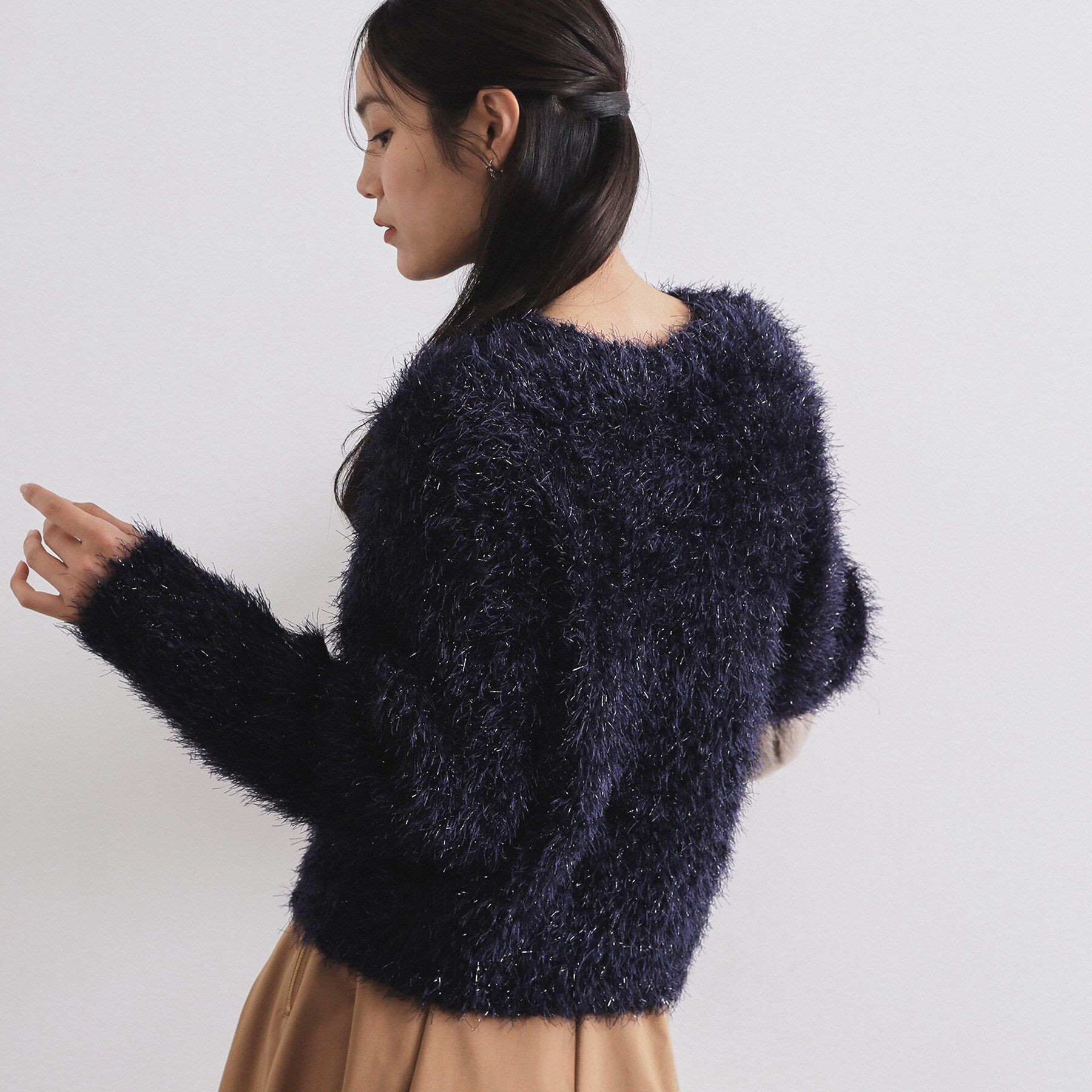 OPAQUE.CLIP「シャギーラメニット【洗濯機OK】」|ニット・セーター|