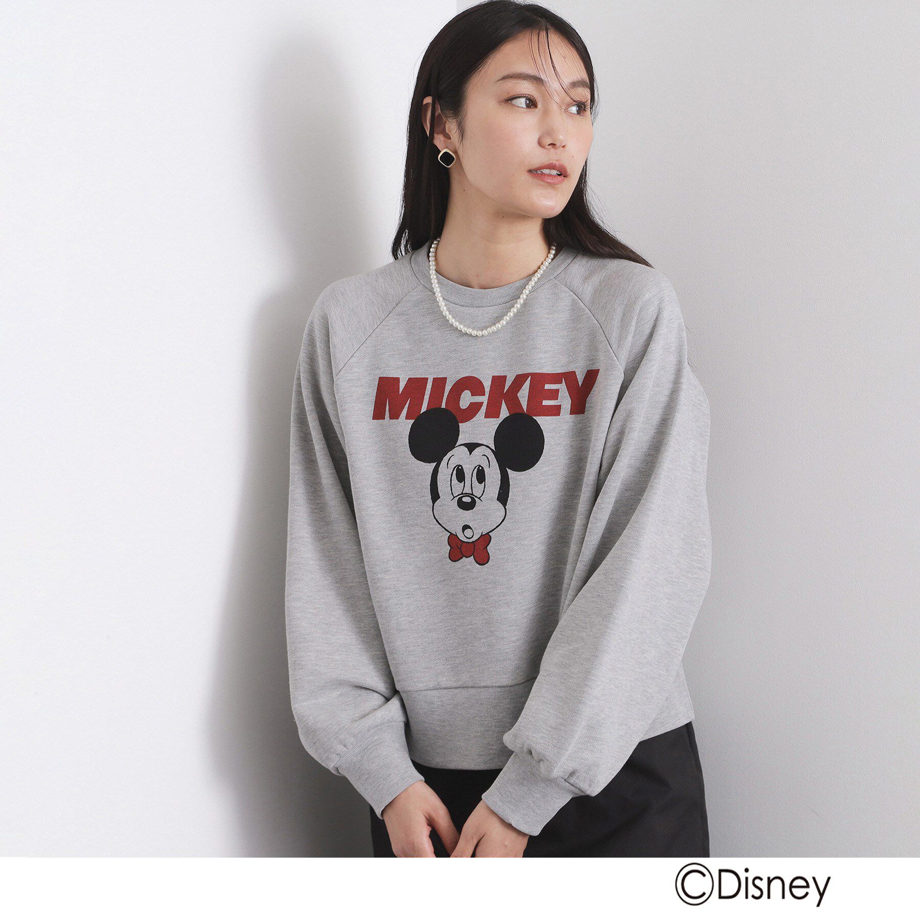 OPAQUE.CLIP「《Mickey Mouse》プリントアソートスウェット【洗濯機OK】」|パーカー|グレー(012)