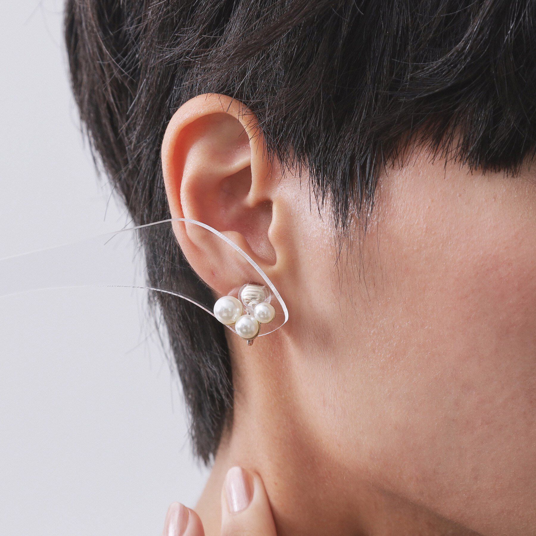 OPAQUE.CLIP「3フェイクパールイヤリング」|イヤリング|