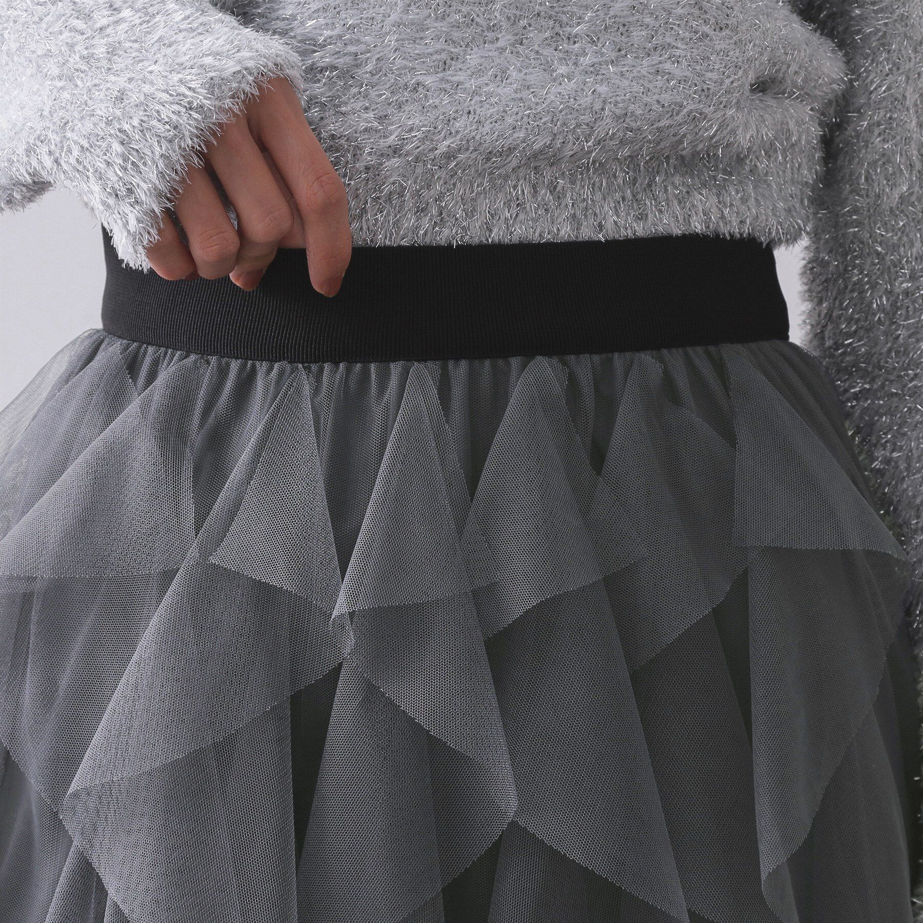 OPAQUE.CLIP「ラッフルチュールイージースカート【洗濯機OK】」|スカート|