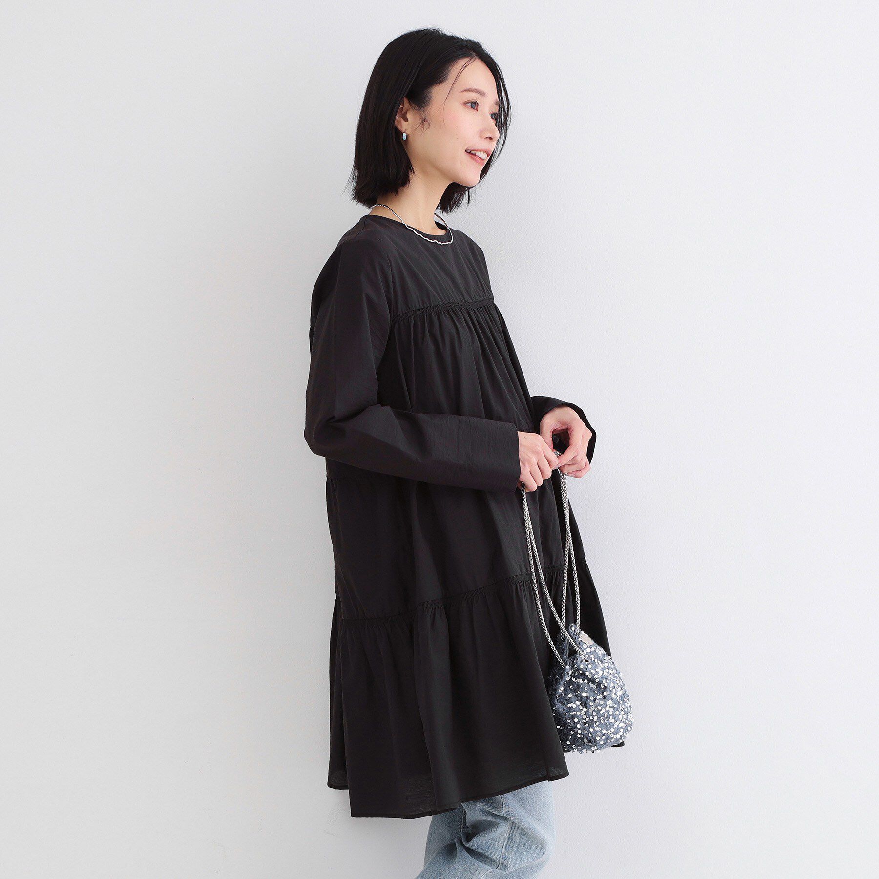 OPAQUE.CLIP「ティアードミニワンピース【洗濯機OK】」|ワンピース|