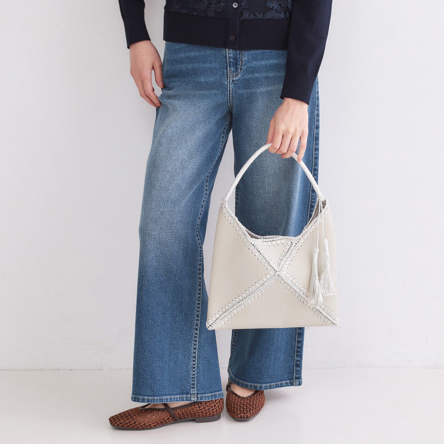 OPAQUE.CLIP「ラメコンビデザインハンドバッグ」|ハンドバッグ|