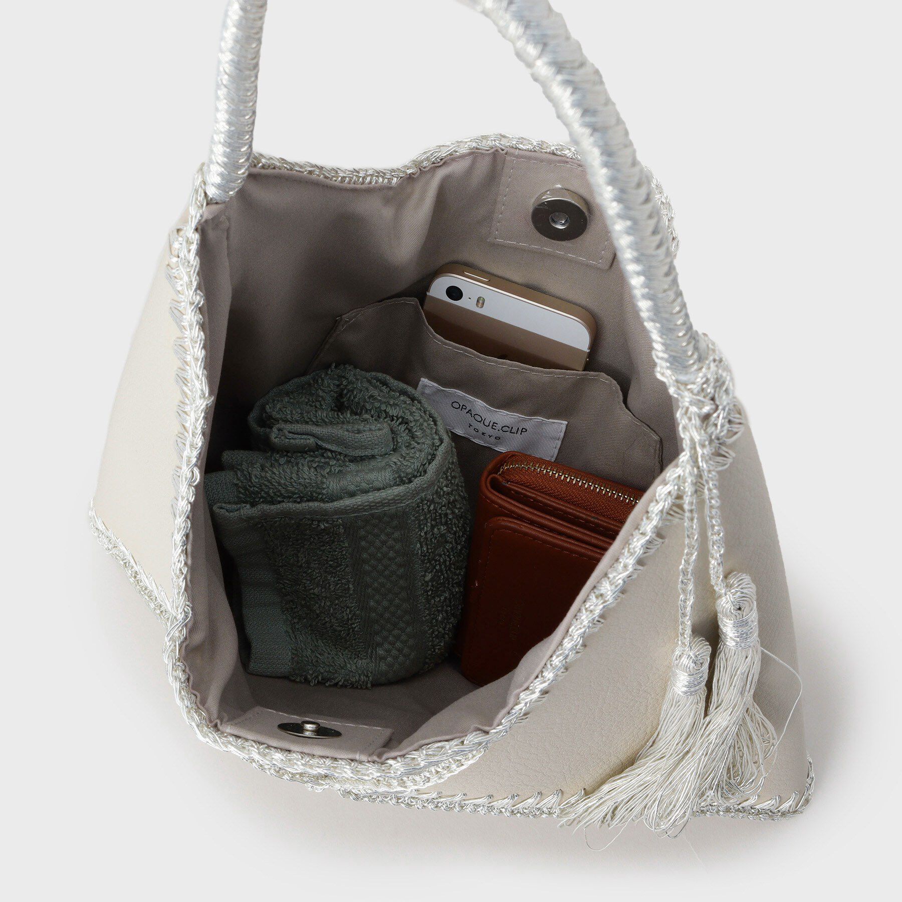 OPAQUE.CLIP「ラメコンビデザインハンドバッグ」|ハンドバッグ|