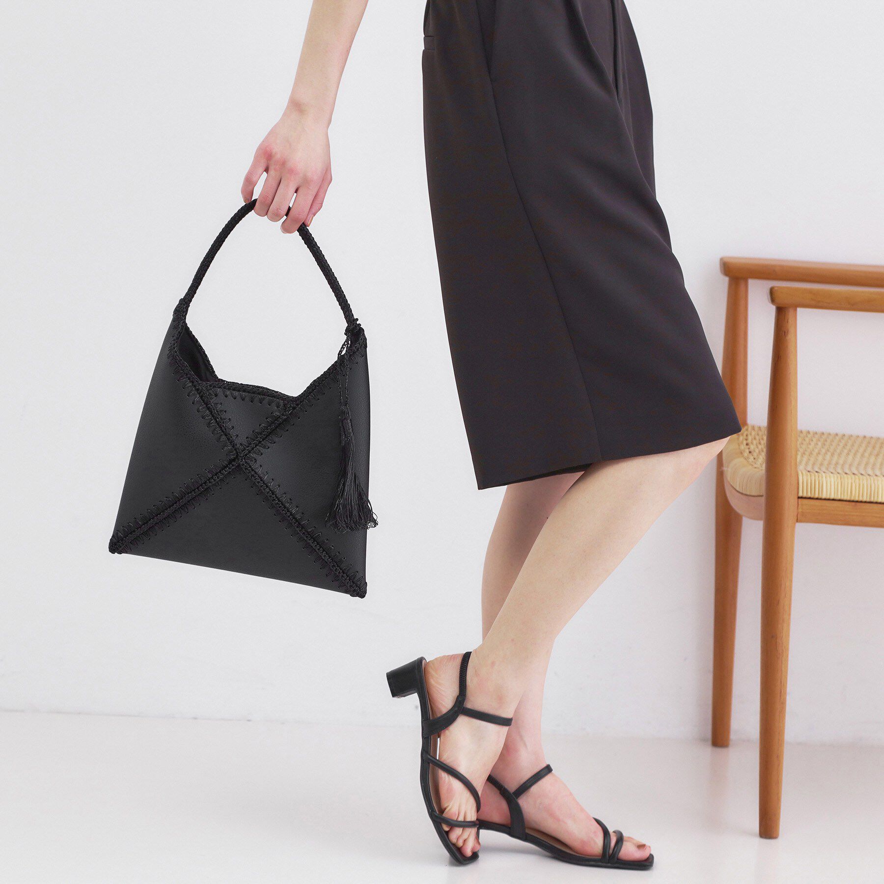 OPAQUE.CLIP「ラメコンビデザインハンドバッグ」|ハンドバッグ|