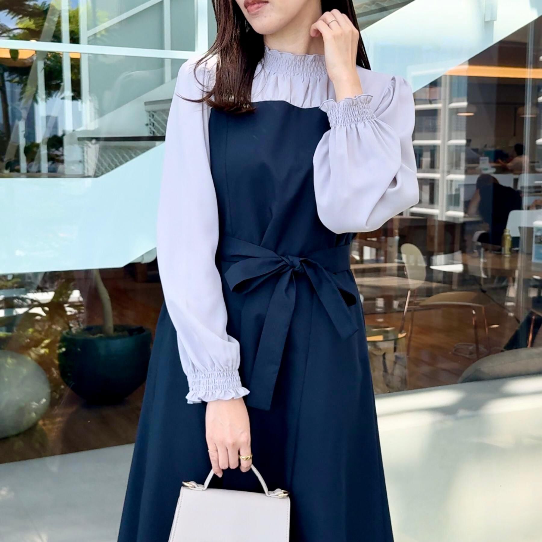 Couture broach「【レイヤード風・きれいめ・通勤】ドッキングベアワンピース」|ワンピース|