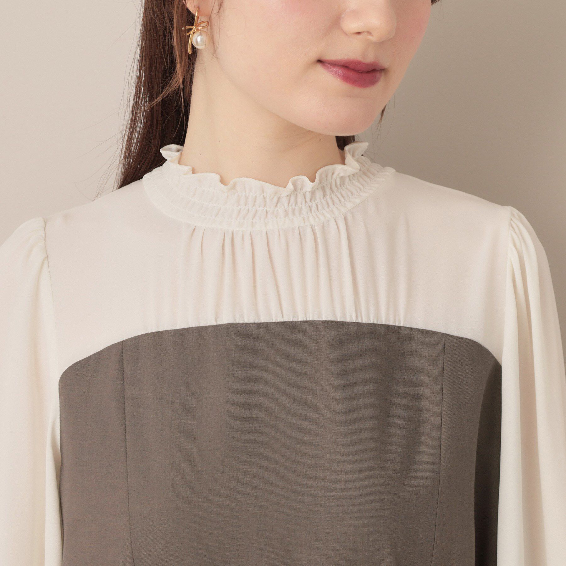 Couture broach「【レイヤード風・きれいめ・通勤】ドッキングベアワンピース」|ワンピース|