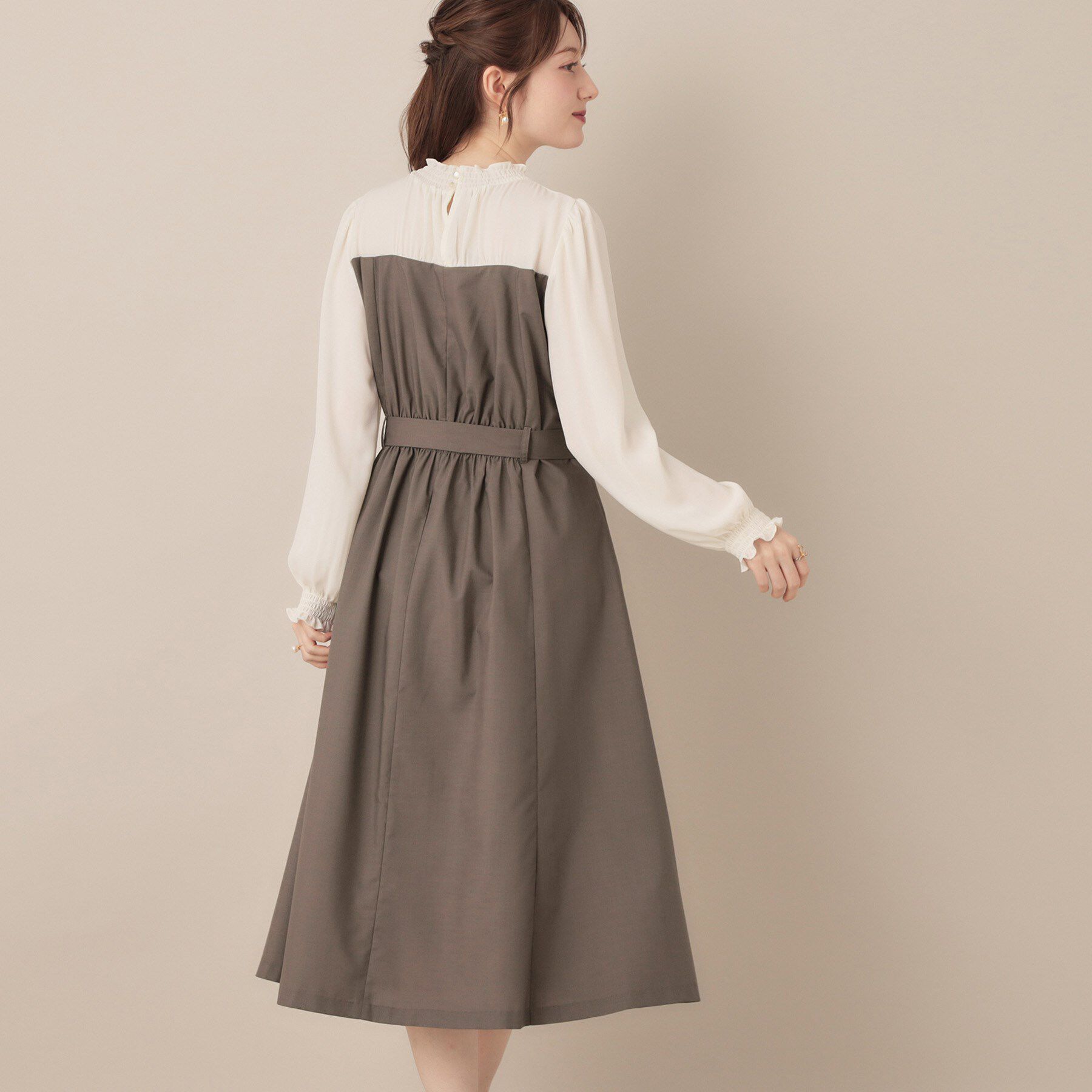 Couture broach「【レイヤード風・きれいめ・通勤】ドッキングベアワンピース」|ワンピース|