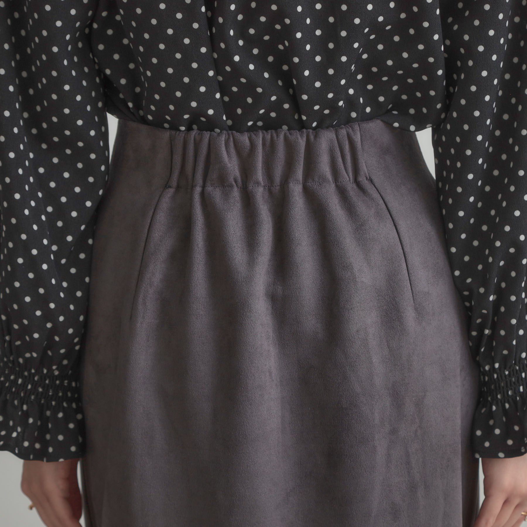 Couture broach「【洗える・ストレッチ・通勤】スエード調ダンボールIラインスカート」|スカート|