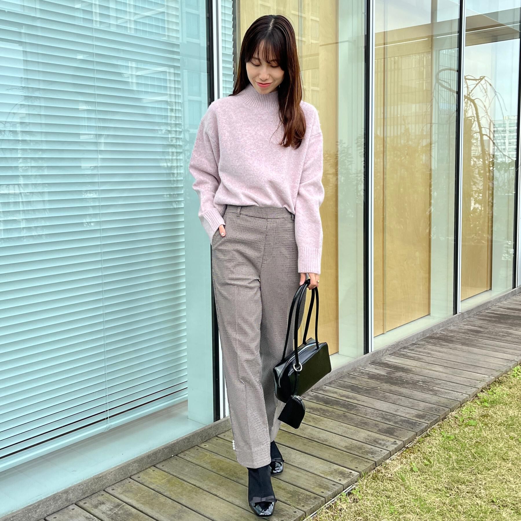 Couture broach「【通勤・美脚見え・あったか】裏起毛パール調スカラ裾デザインパンツ」|その他|