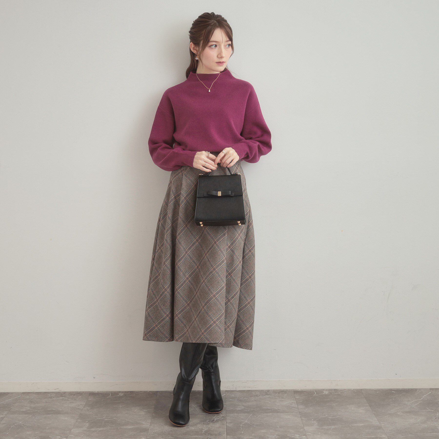 Couture broach「【ゆるふわ・通勤】リッシュアンゴラ バックパール調ニット」|ニット・セーター|