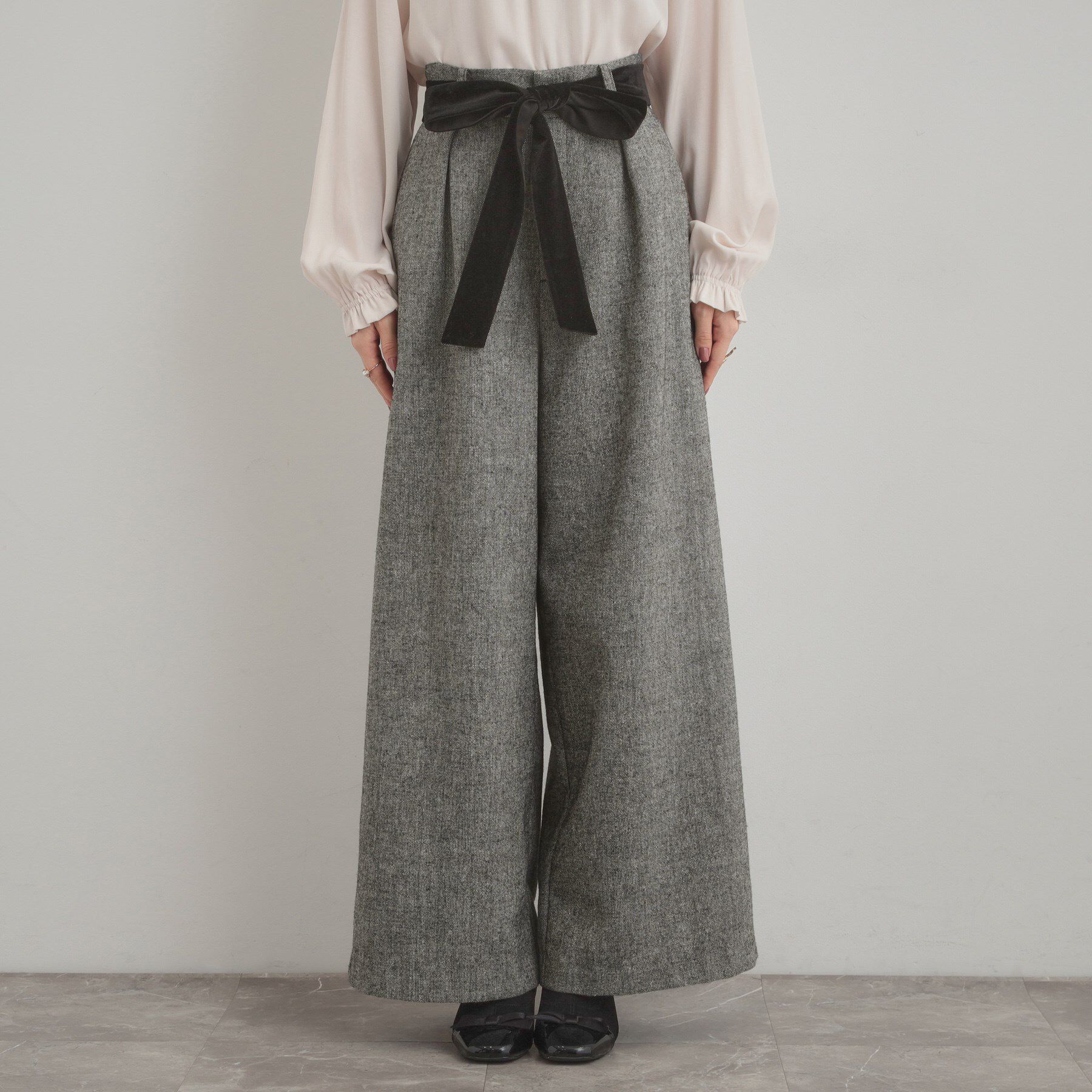 Couture broach「【上品華やか・通勤】ラメツイード ワイドパンツ」|その他|
