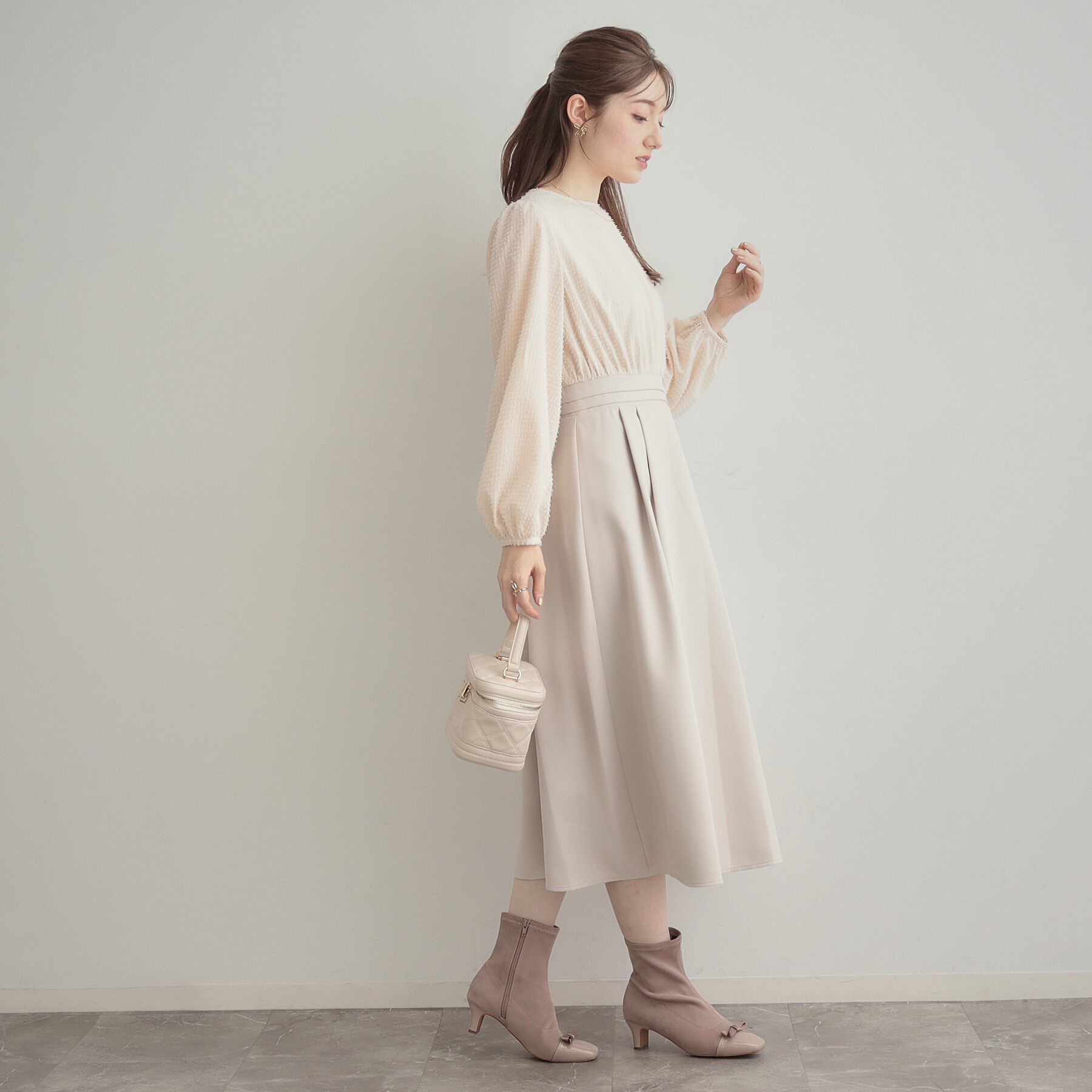 Couture broach「【通勤・ラメジャカード】ドッキングワンピース」|ワンピース|