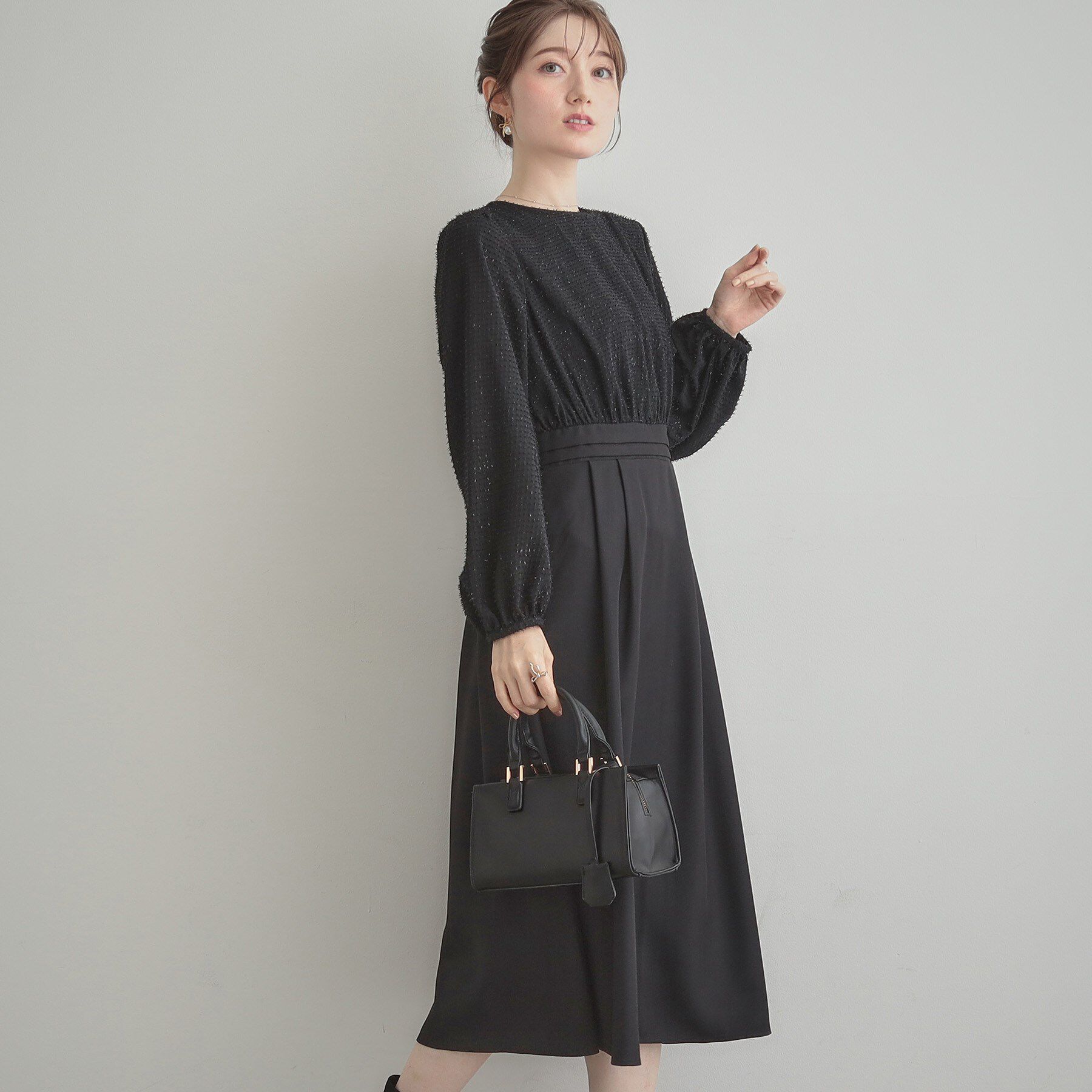 Couture broach「【通勤・ラメジャカード】ドッキングワンピース」|ワンピース|