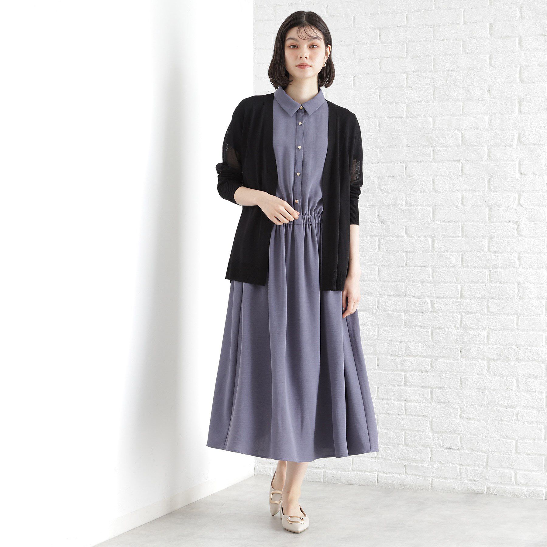 THE SHOP TK「シアーカーディガン【洗濯機OK】」|カーディガン|