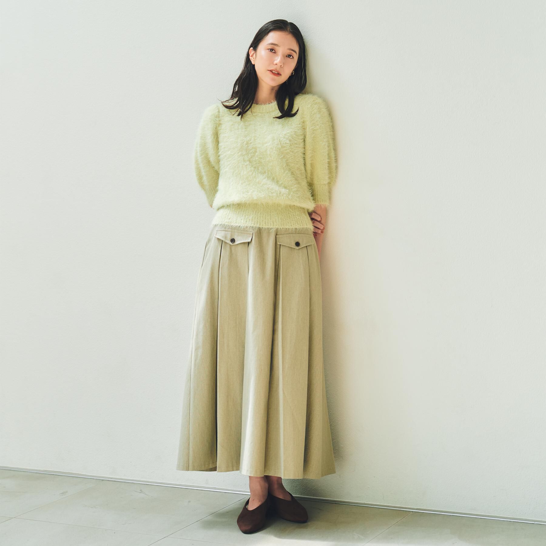 THE SHOP TK「【大人の魅力引き出す】5分袖フェザーニット/洗える」|ニット・セーター|