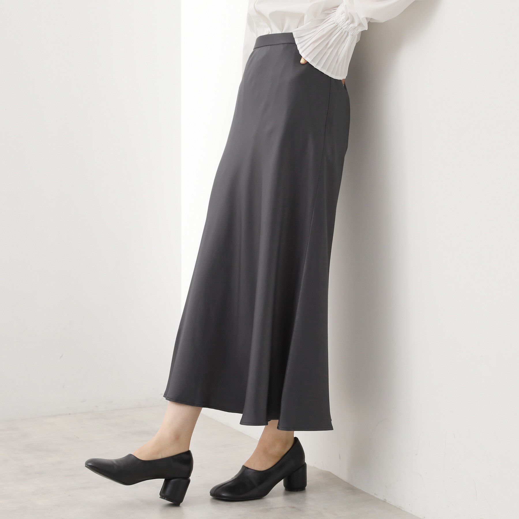 THE SHOP TK「サテンAラインスカート【洗える】」|スカート|