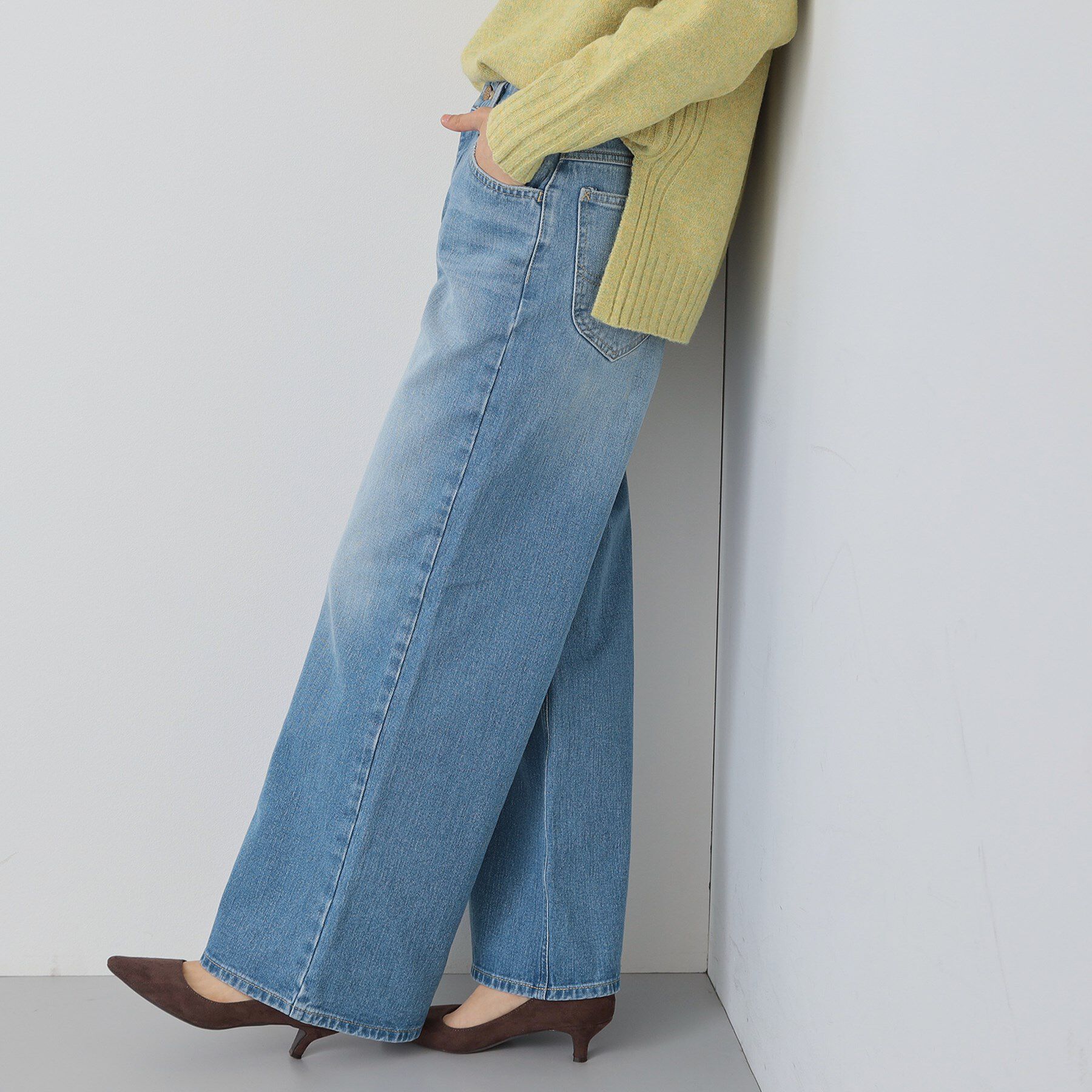 THE SHOP TK「【Lee】デニムワイドパンツ」|デニム|