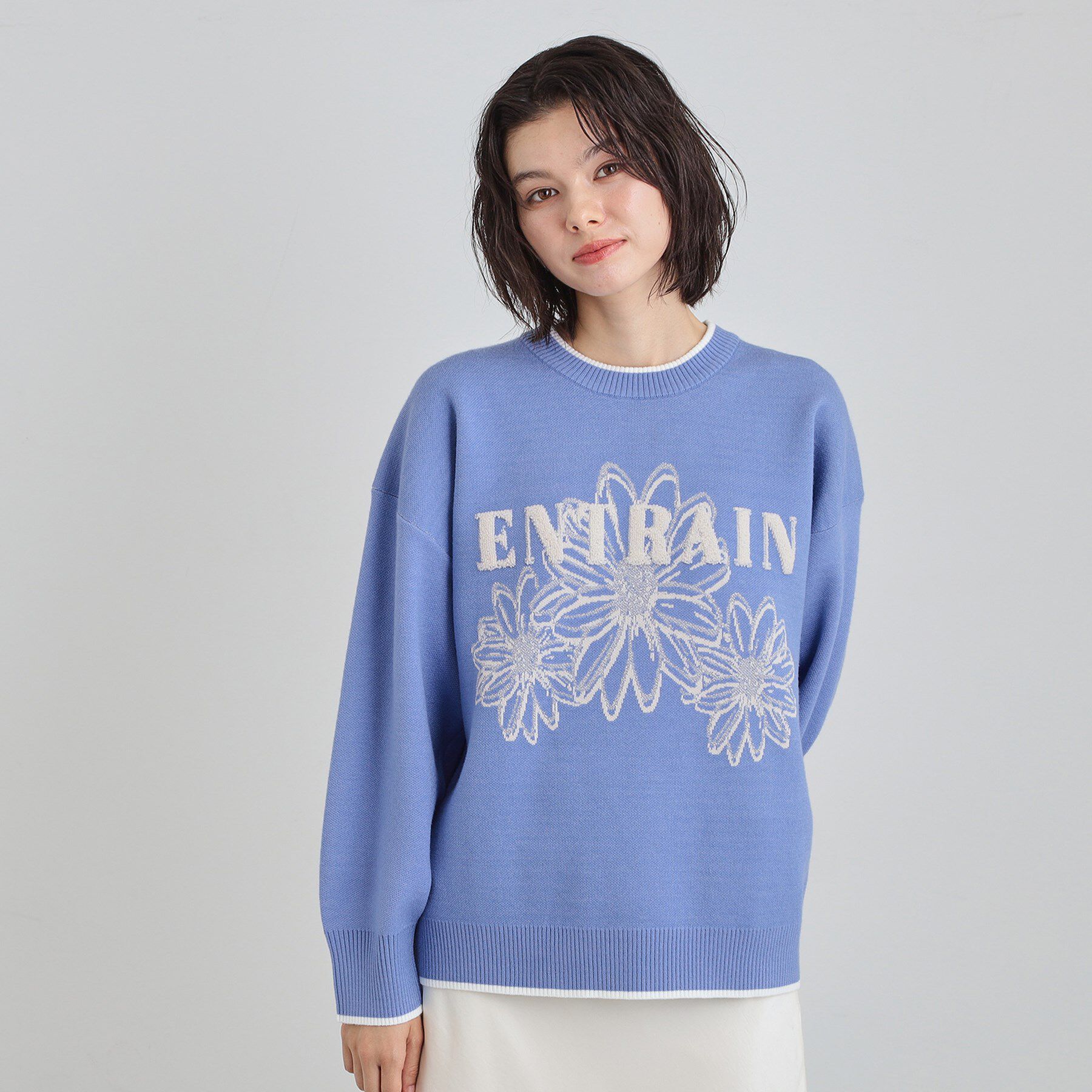 THE SHOP TK「花柄ラメジャカードニット」|ニット・セーター|