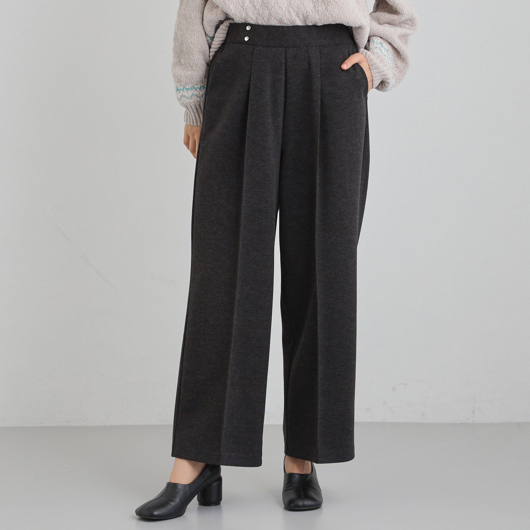 THE SHOP TK「ピンタックワイドパンツ」|その他|スミクロ(018)