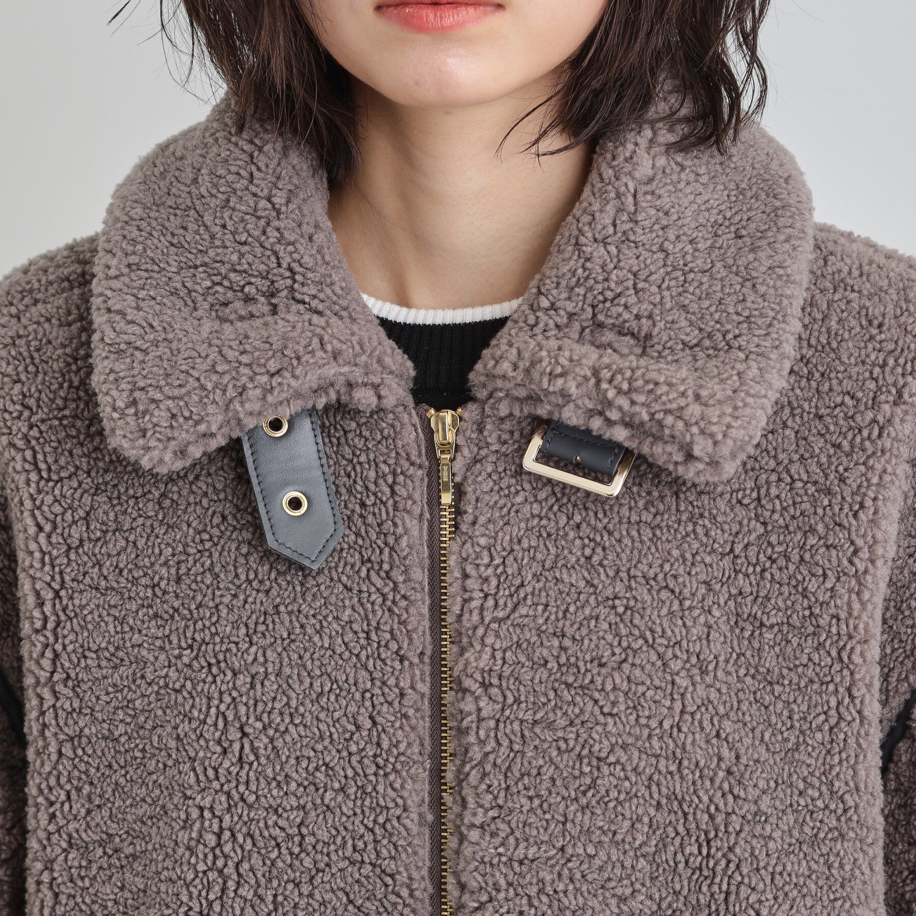 THE SHOP TK「マシュマロタッチ ボアボンバージャケット」|ブルゾン・スタジャン|