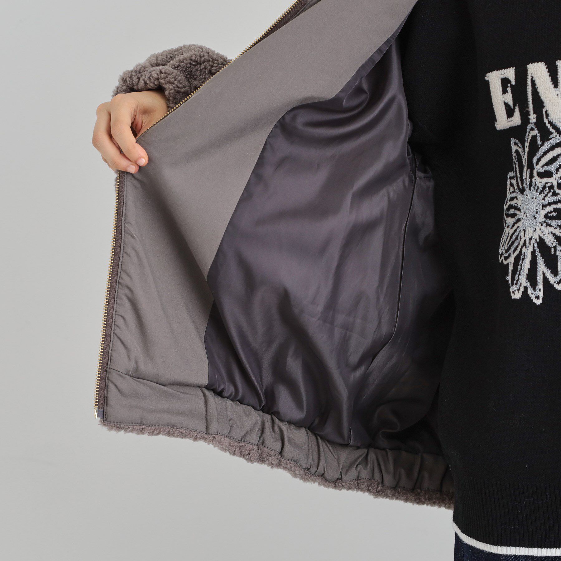 THE SHOP TK「マシュマロタッチ ボアボンバージャケット」|ブルゾン・スタジャン|