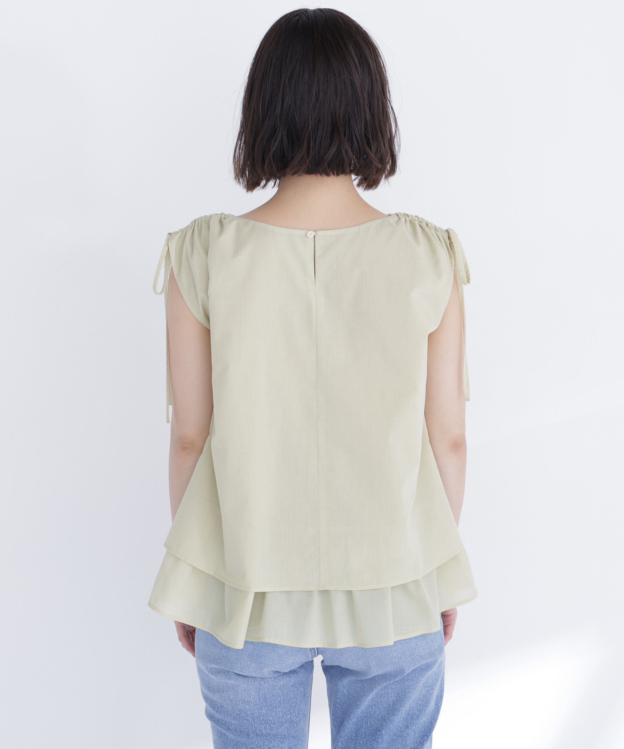  「ショルダーリボンティアードチュニックブラウス」|シャツ・ブラウス|