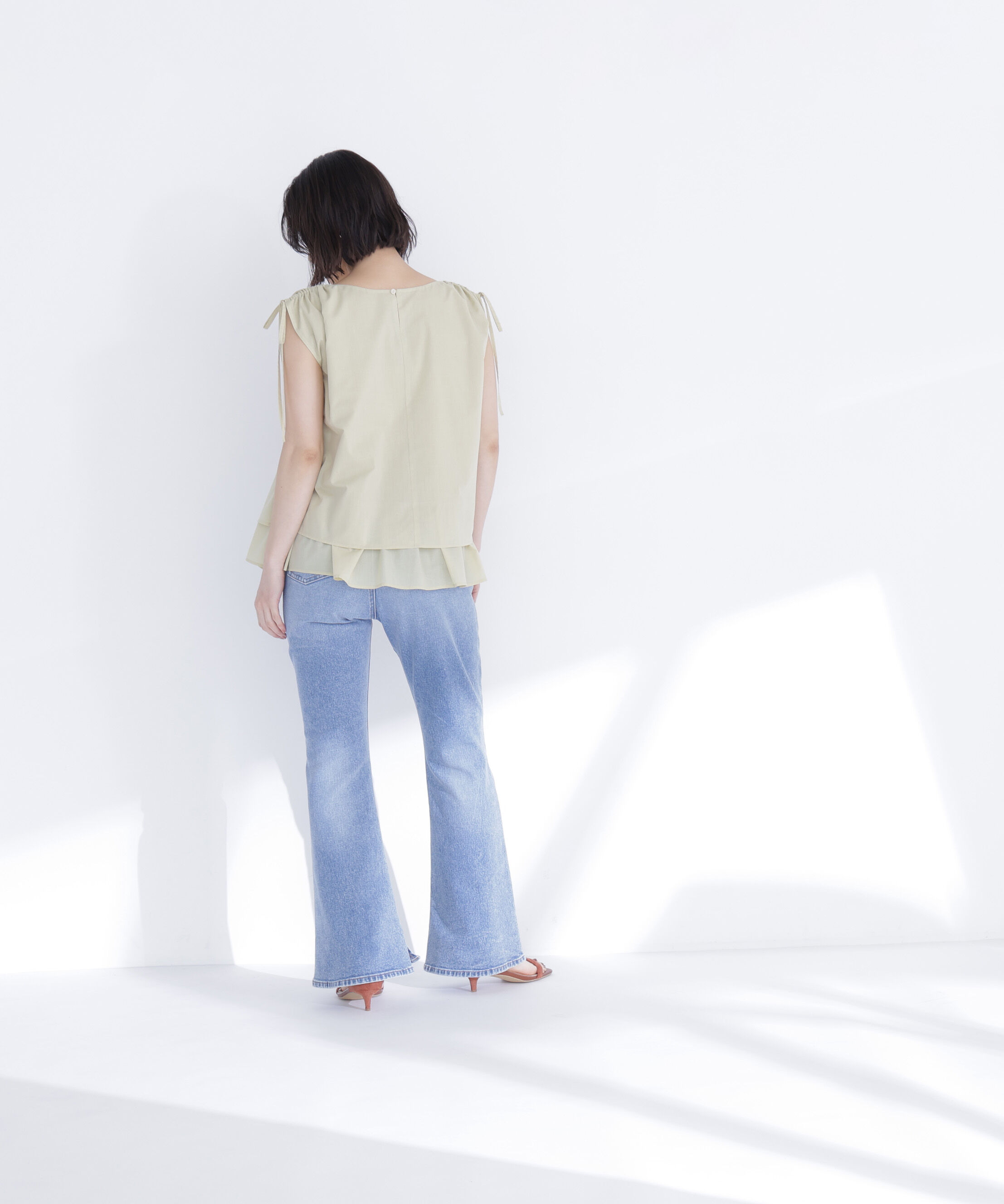  「ショルダーリボンティアードチュニックブラウス」|シャツ・ブラウス|