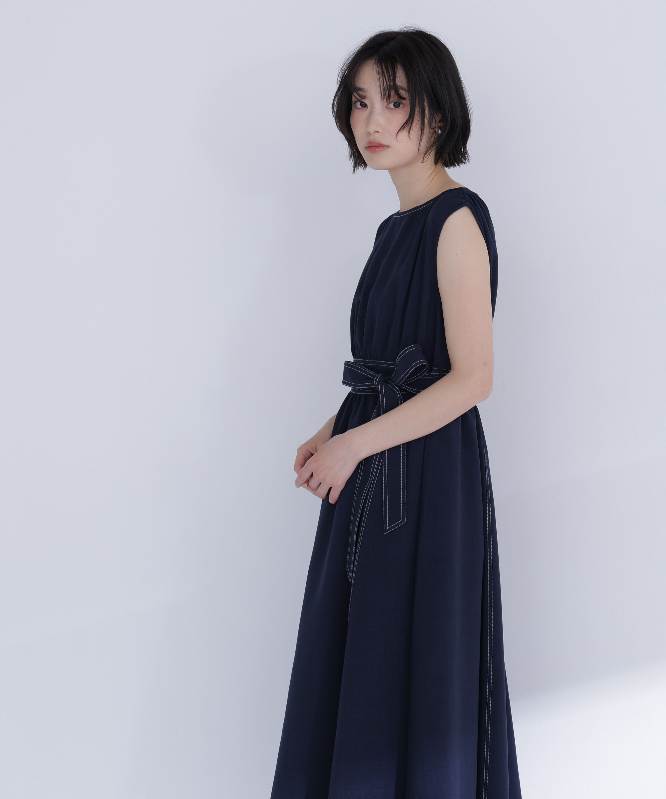  「ベルテッドステッチワンピース」|ワンピース|