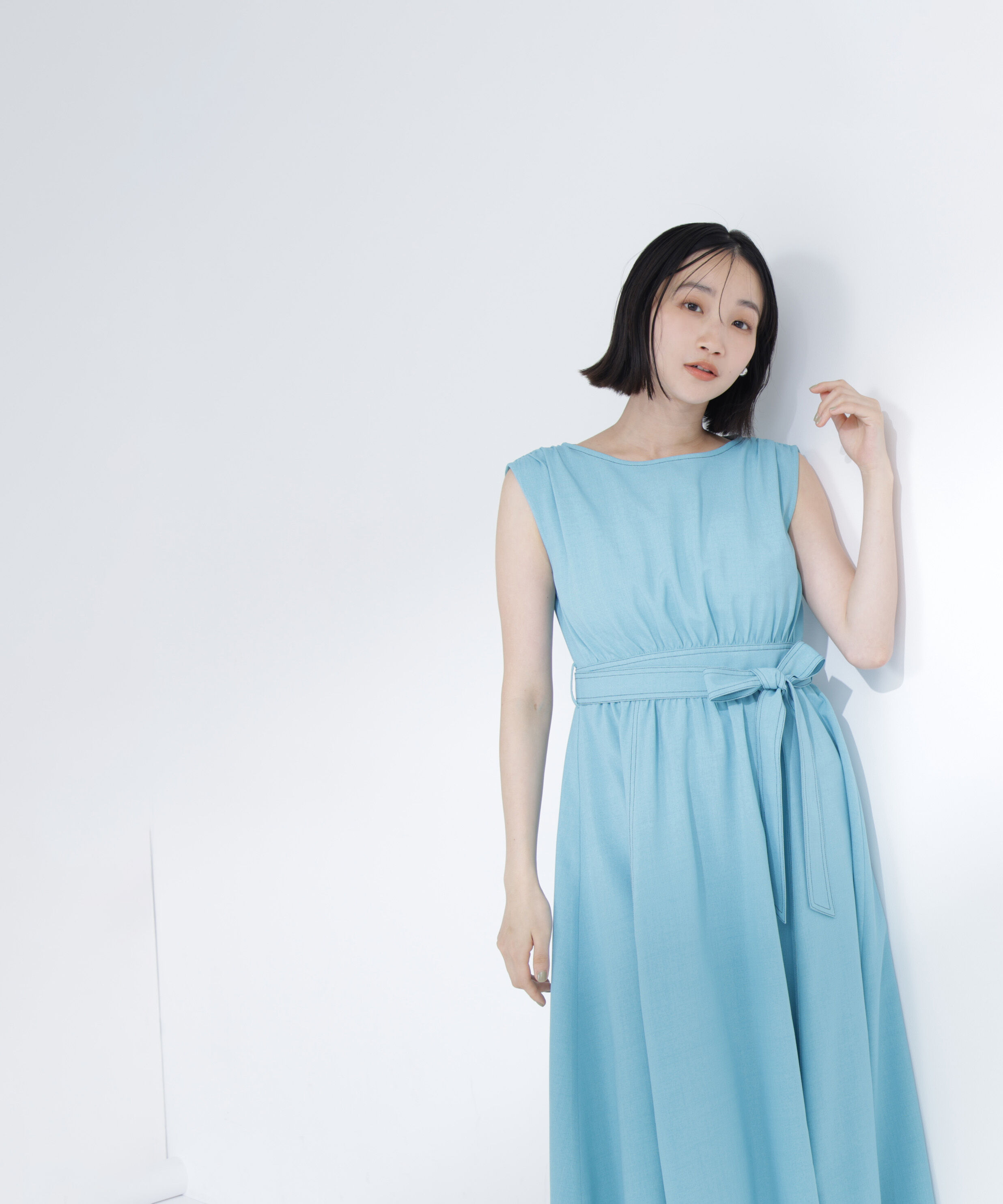  「ベルテッドステッチワンピース」|ワンピース|