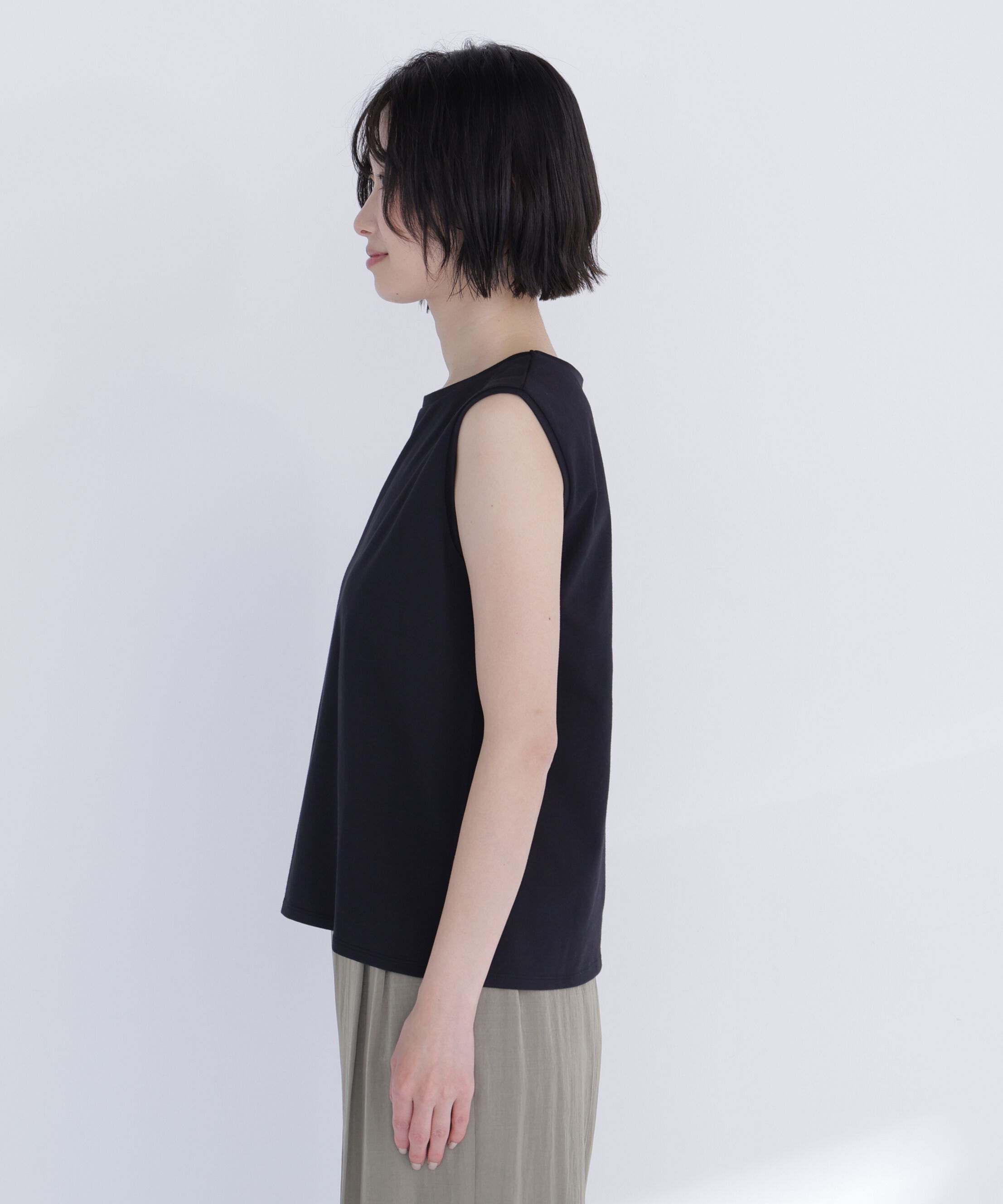  「メタルポイントノースリーブカットソー」|Tシャツ・カットソー|