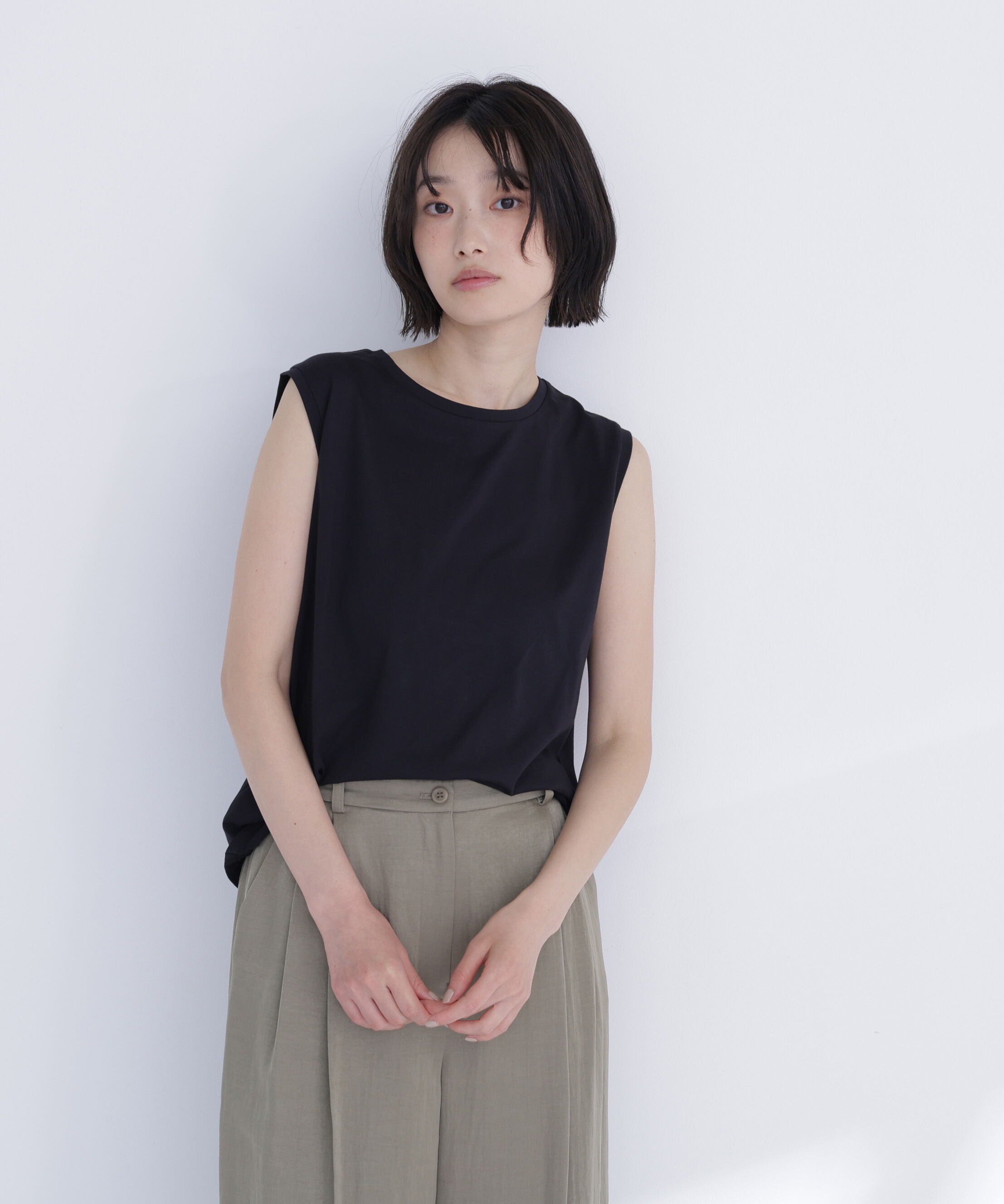  「メタルポイントノースリーブカットソー」|Tシャツ・カットソー|