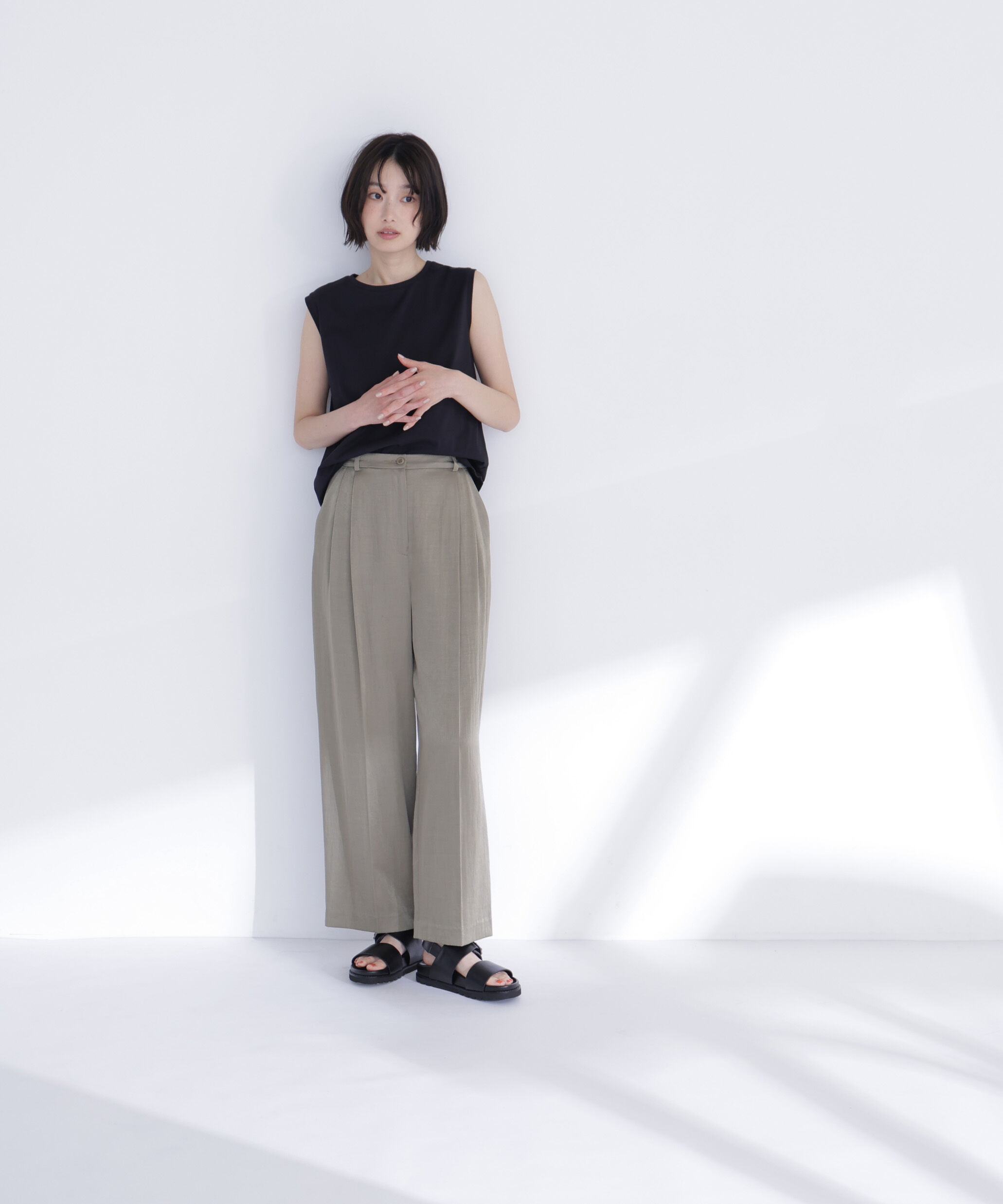  「メタルポイントノースリーブカットソー」|Tシャツ・カットソー|