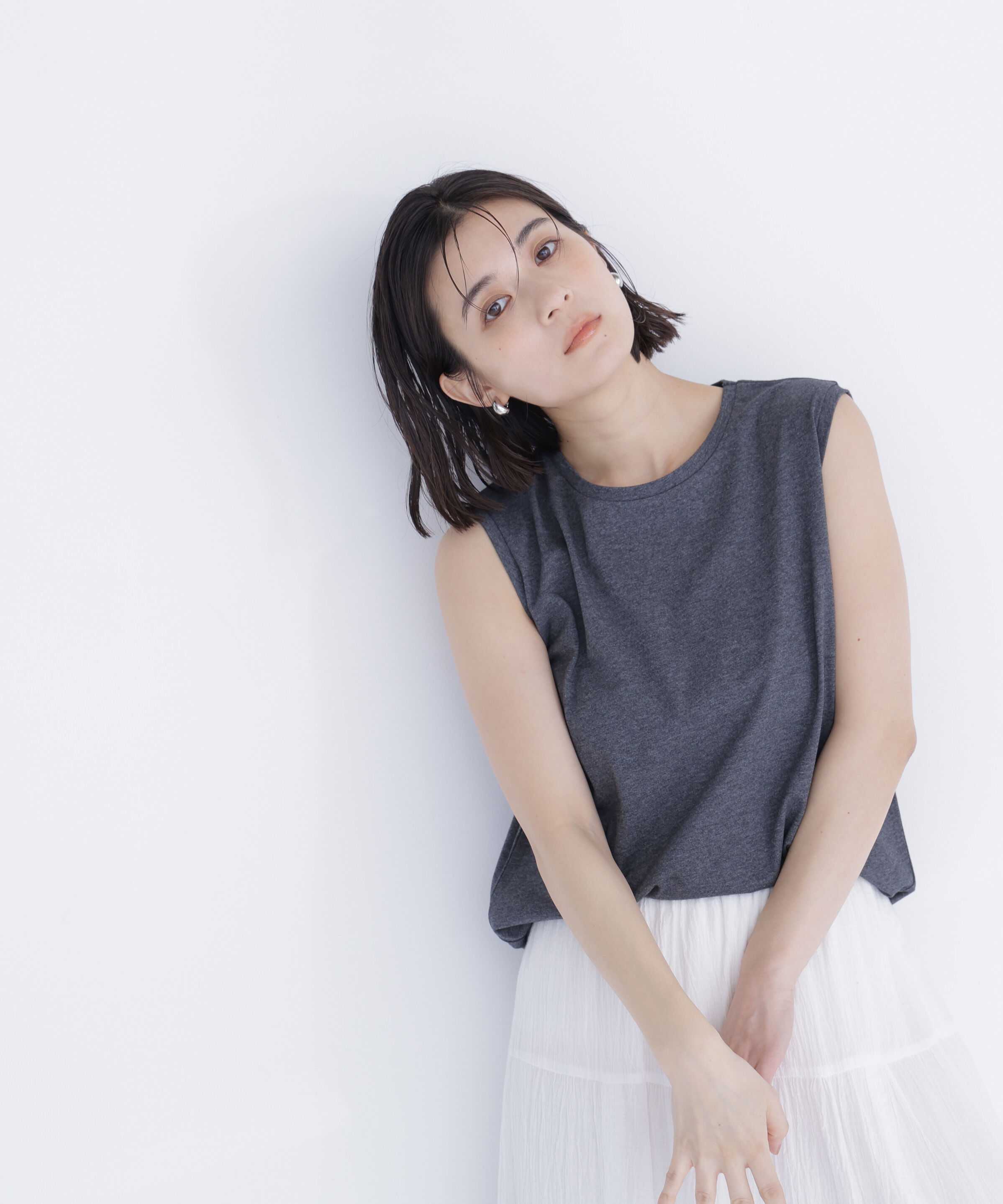  「メタルポイントノースリーブカットソー」|Tシャツ・カットソー|