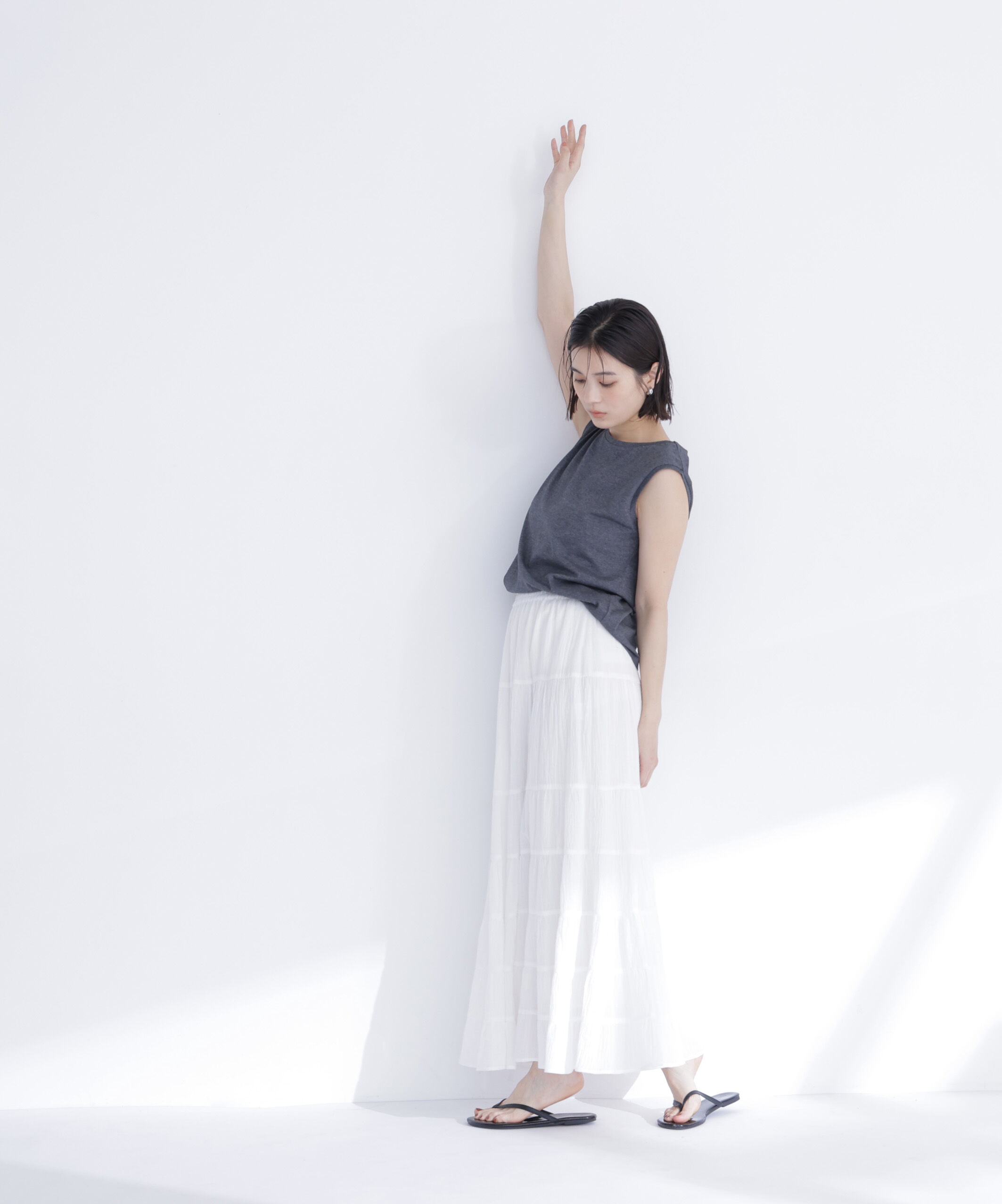  「メタルポイントノースリーブカットソー」|Tシャツ・カットソー|