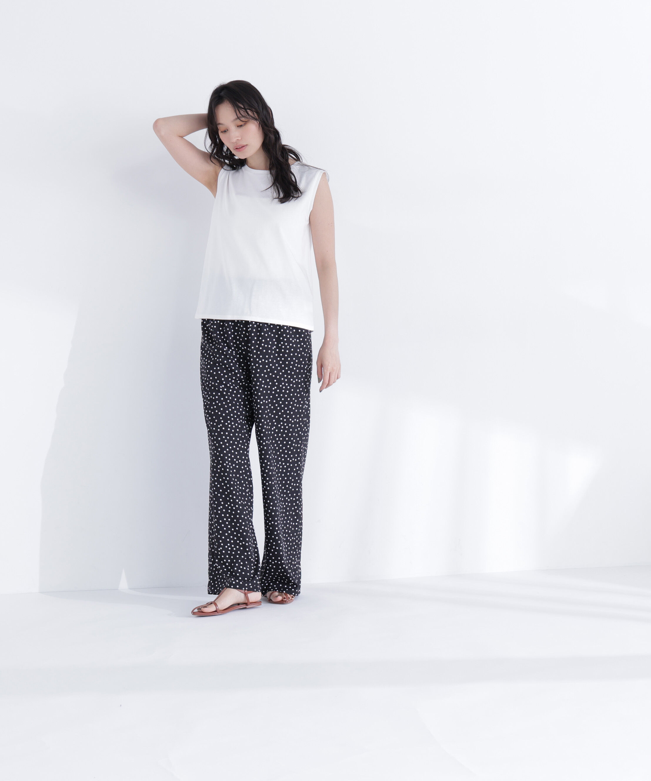  「メタルポイントノースリーブカットソー」|Tシャツ・カットソー|