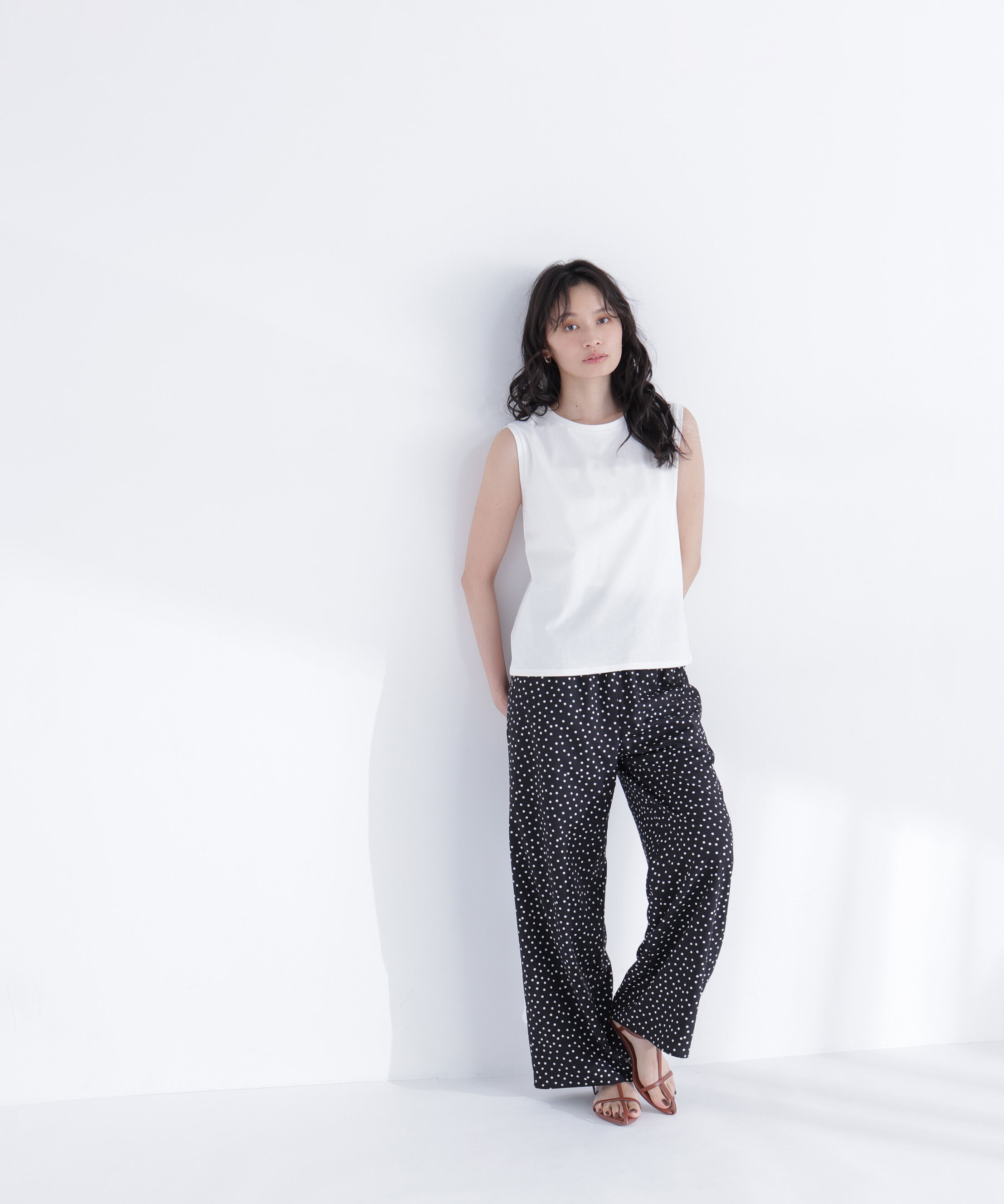  「メタルポイントノースリーブカットソー」|Tシャツ・カットソー|