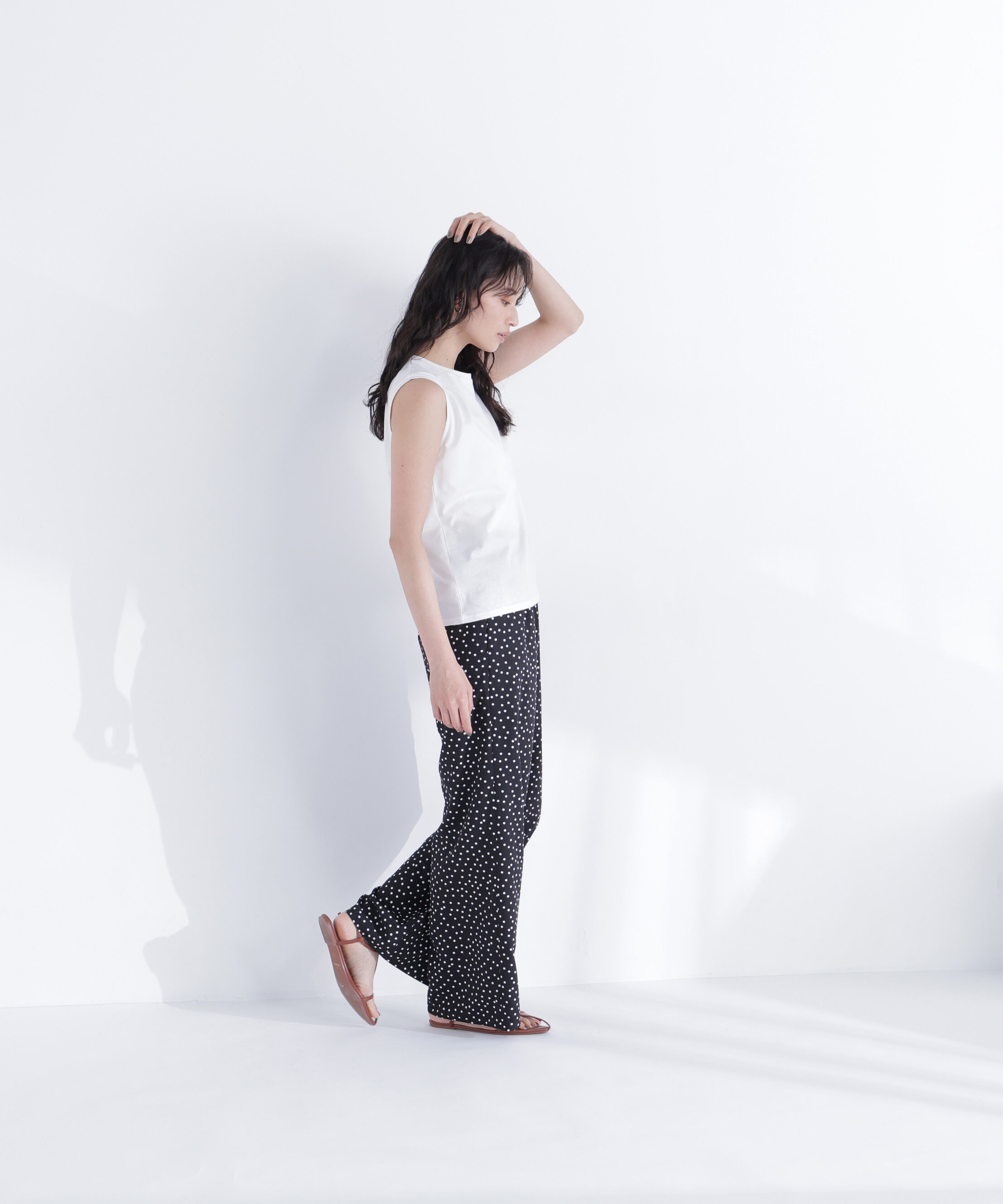  「メタルポイントノースリーブカットソー」|Tシャツ・カットソー|