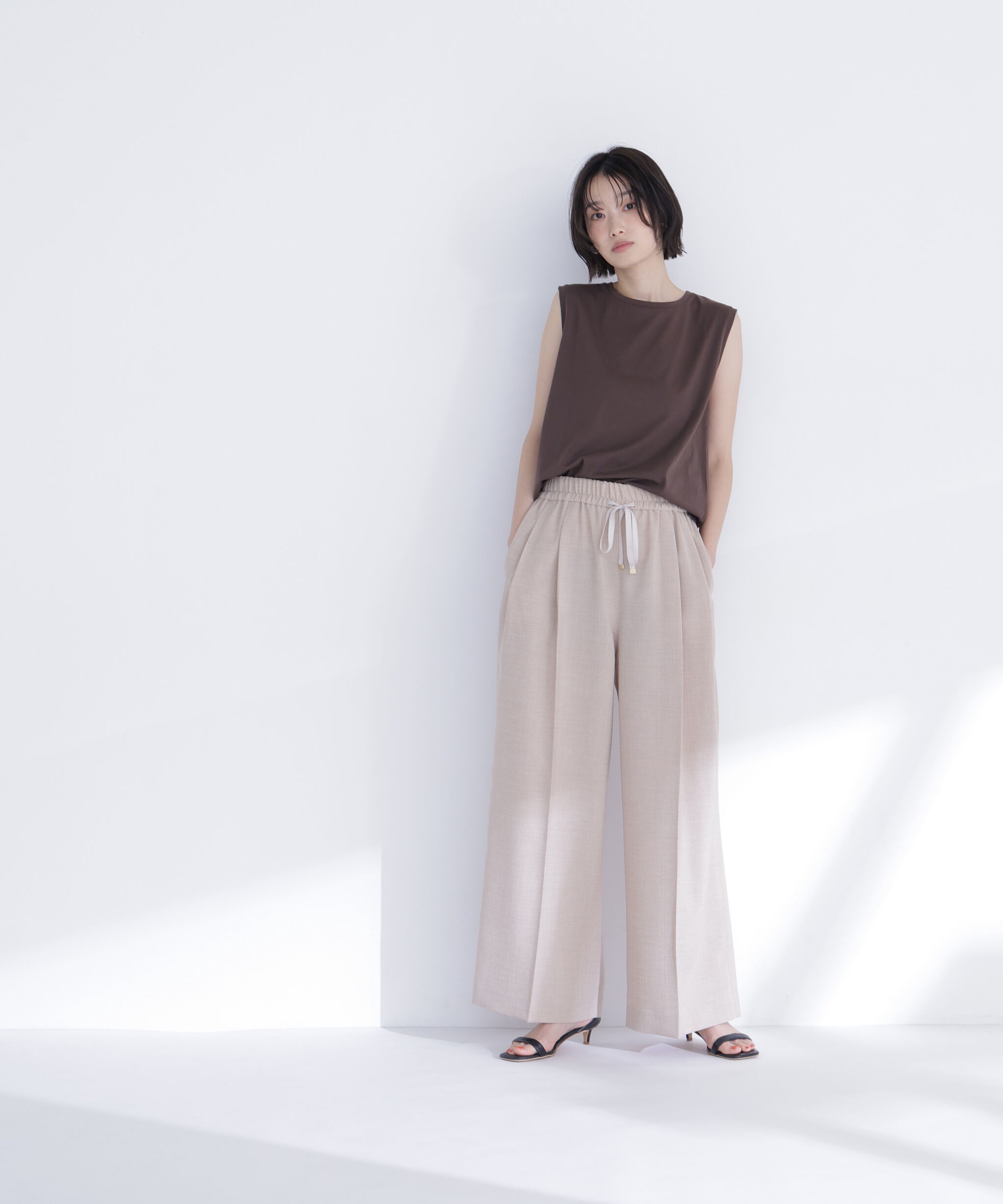  「メタルポイントノースリーブカットソー」|Tシャツ・カットソー|