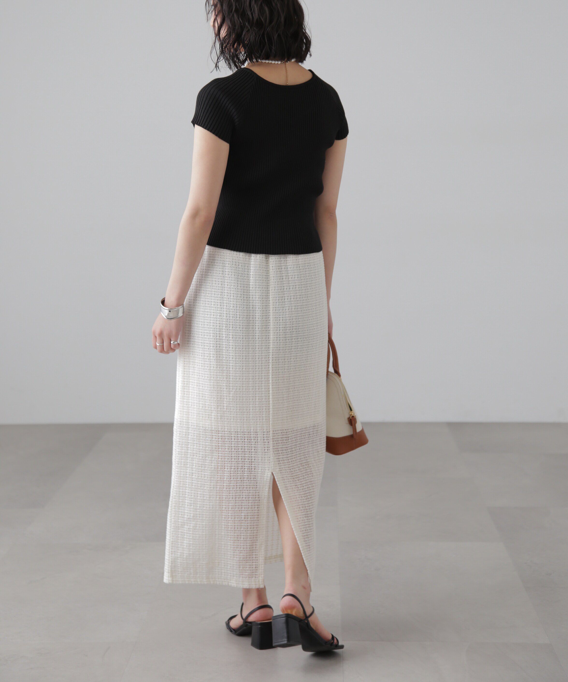  「前後2Wayフレンチスリーブリブニット」|ニット・セーター|