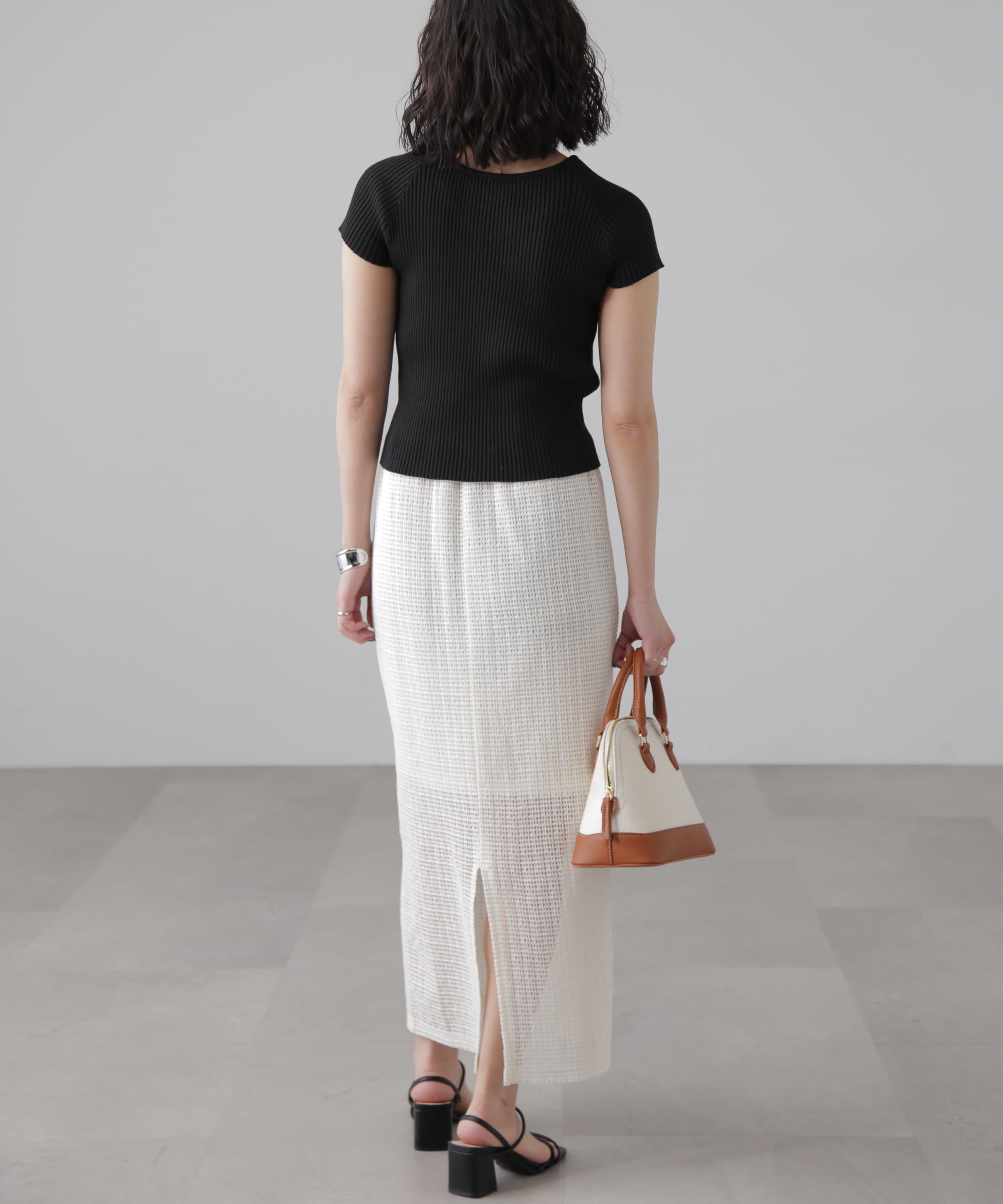  「前後2Wayフレンチスリーブリブニット」|ニット・セーター|