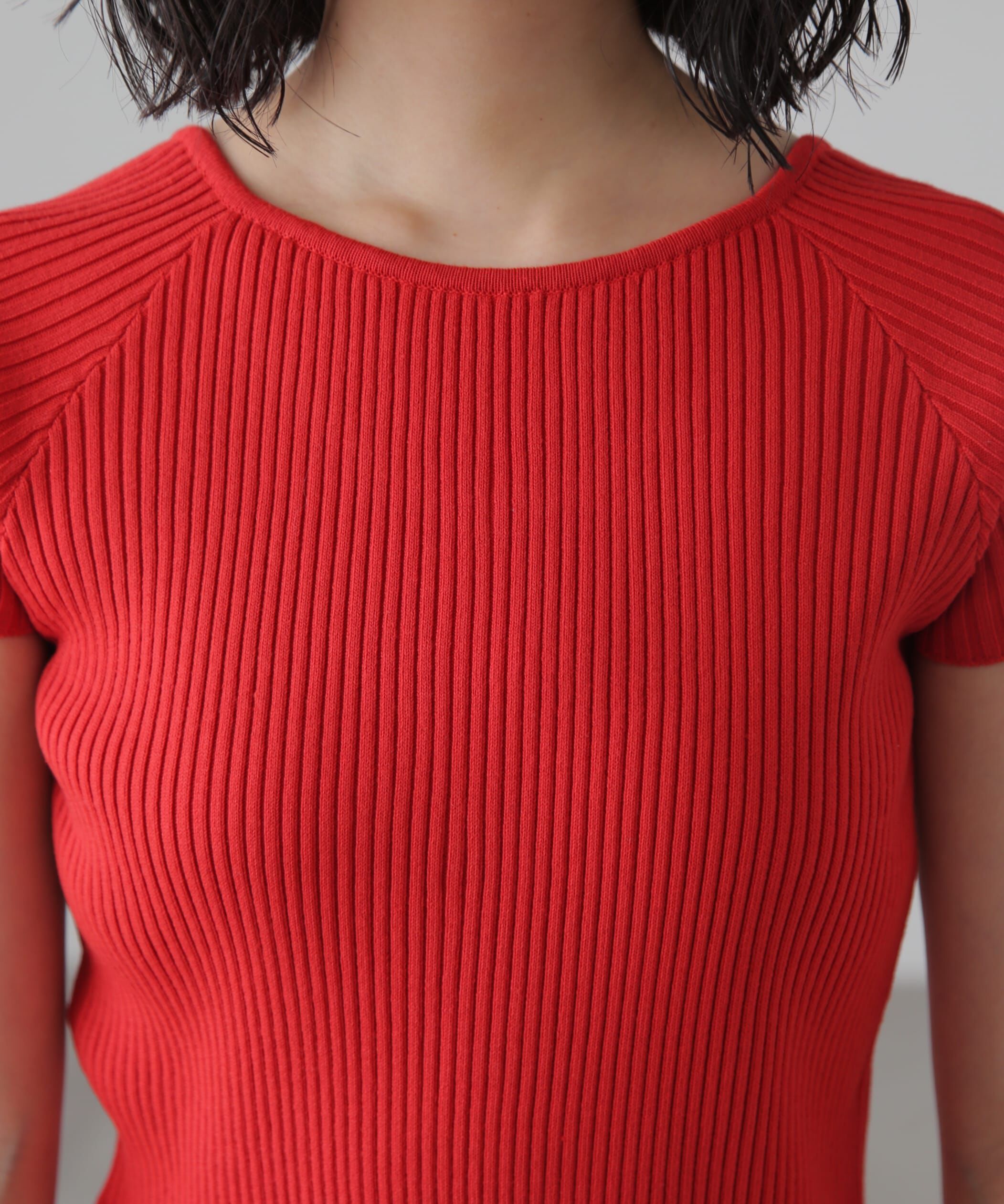  「前後2Wayフレンチスリーブリブニット」|ニット・セーター|