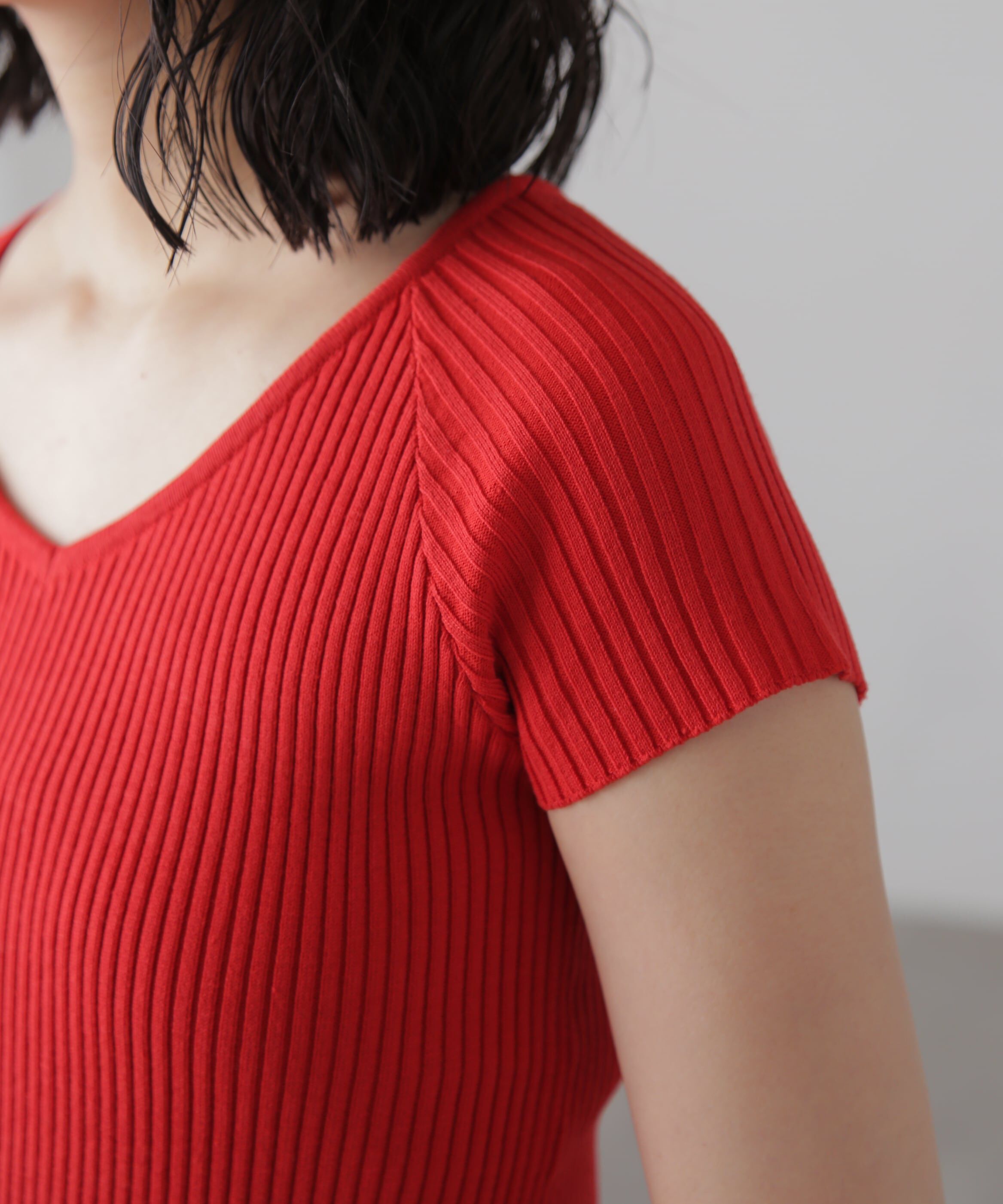  「前後2Wayフレンチスリーブリブニット」|ニット・セーター|